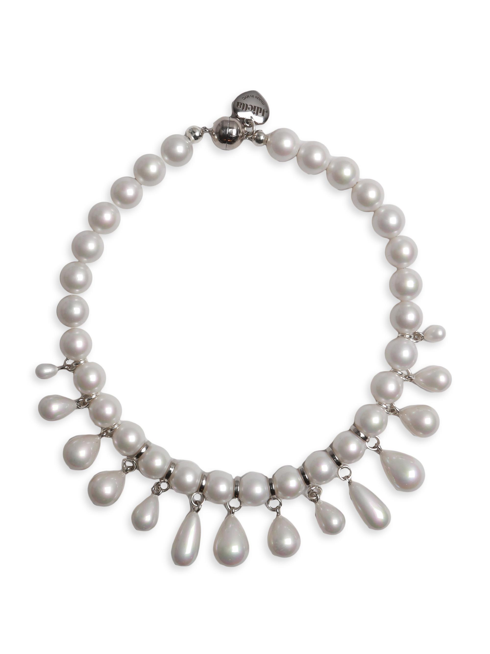 Julietta Women's Scarlet Silvertone & Imitation Pearls Necklace - White Gold
