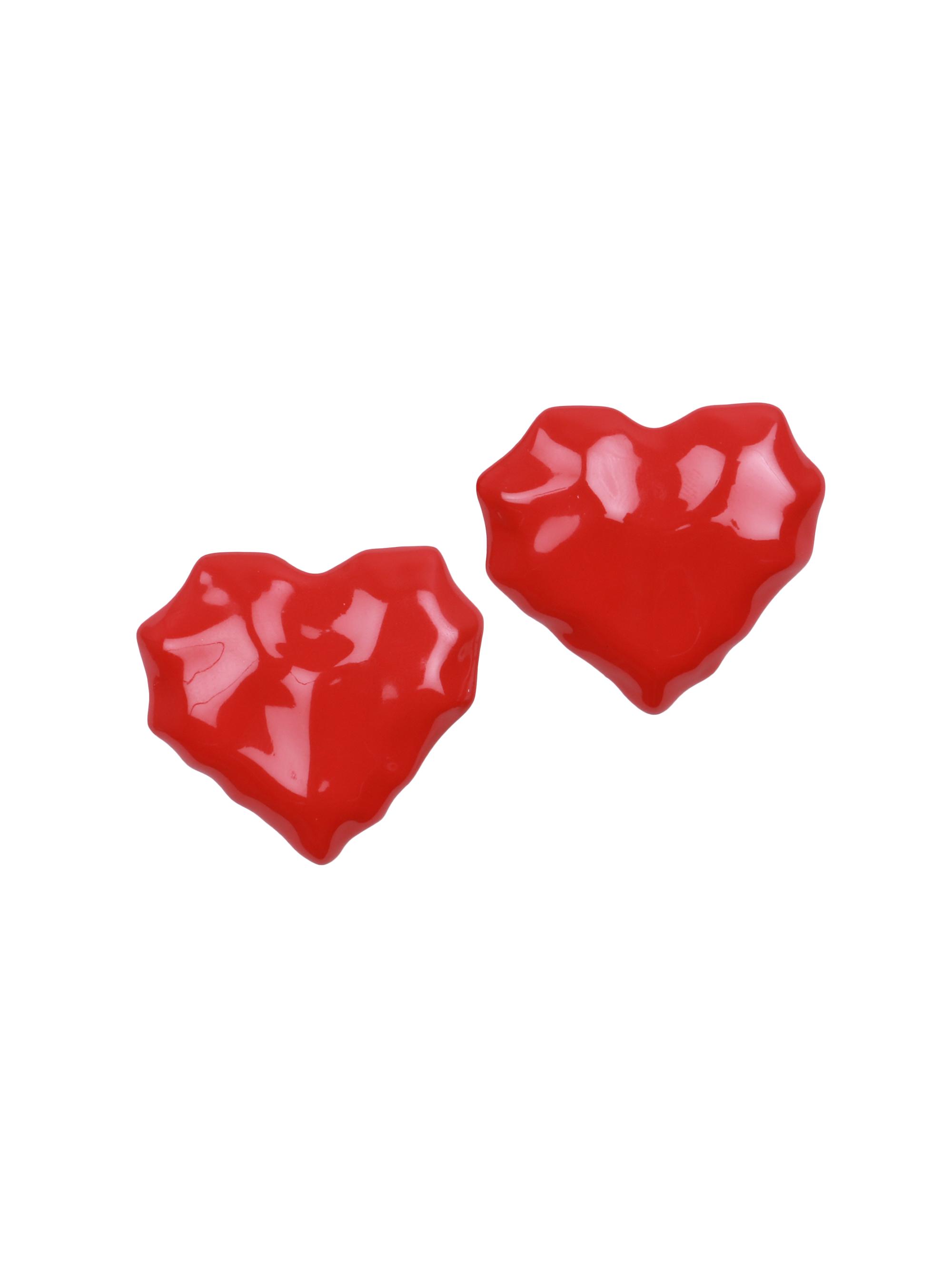 Julietta Women's Lovegood Enamel Heart Stud Earrings - Red