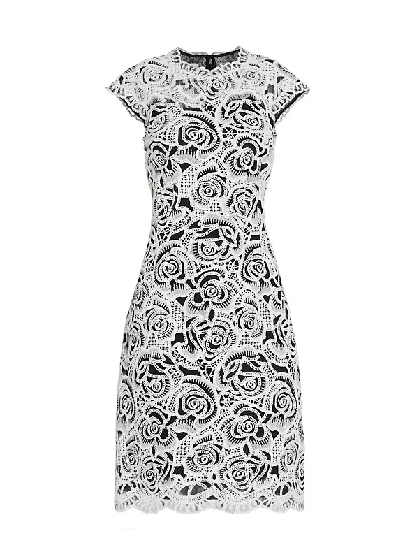 Floral Embroidered Sheath Dress