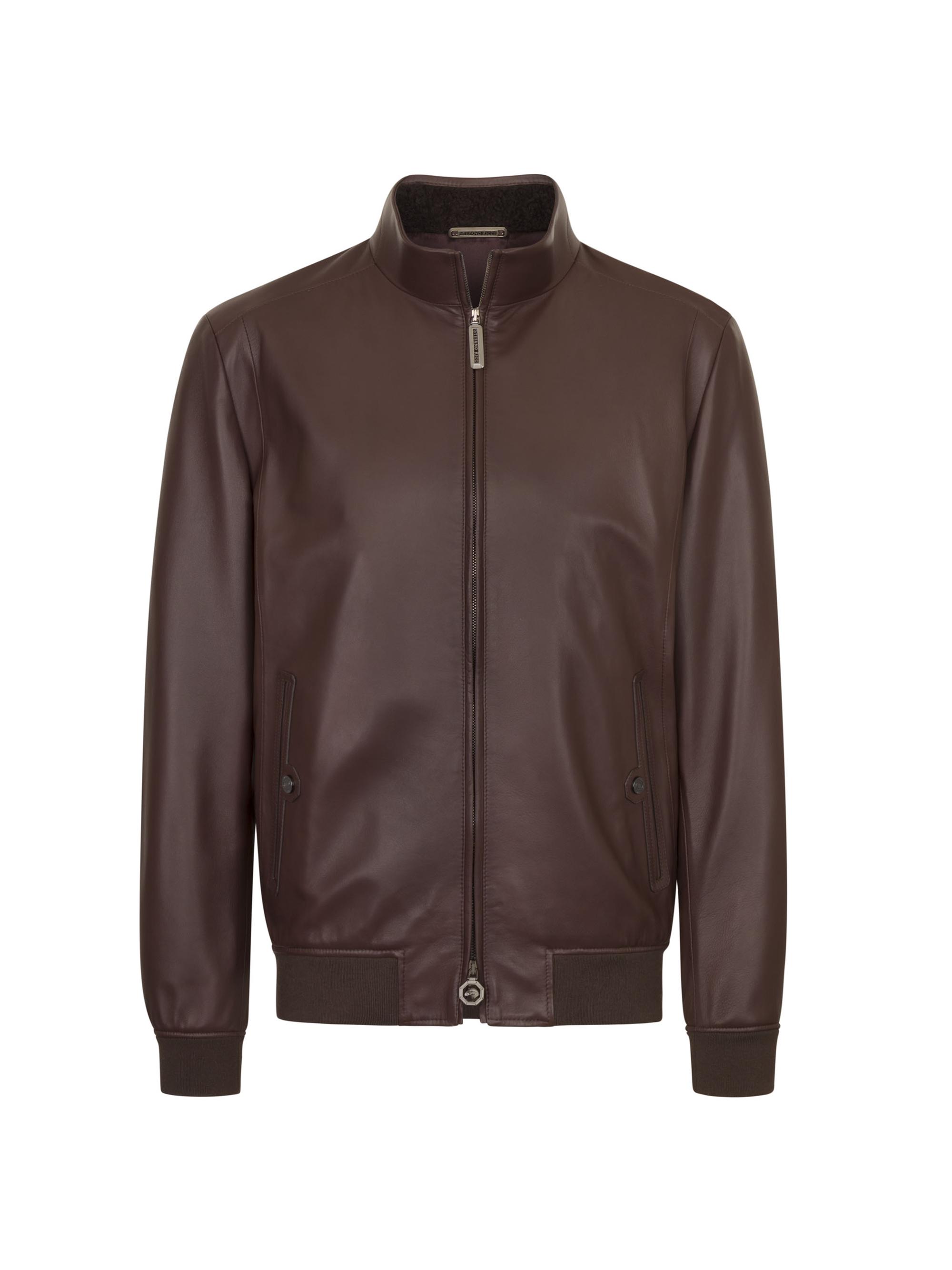 Stefano Ricci Men's Lambskin Leather And Shearling Blouson Jacket - Brown