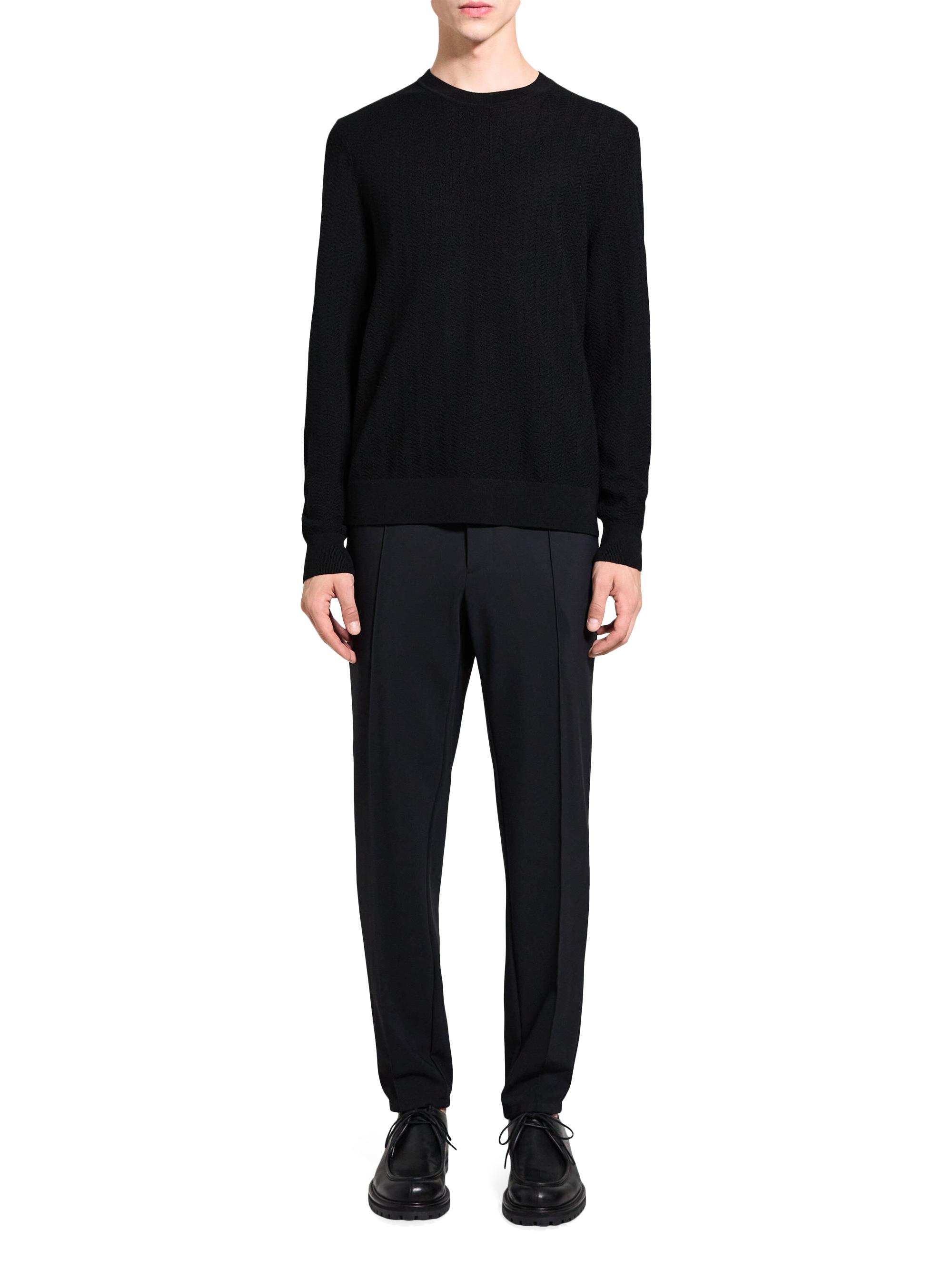 【Theory】CAMERON CREW N NOVO MERINO LT Theory mens Cameron Fz N.novo Me Cardigan Sweater, Black