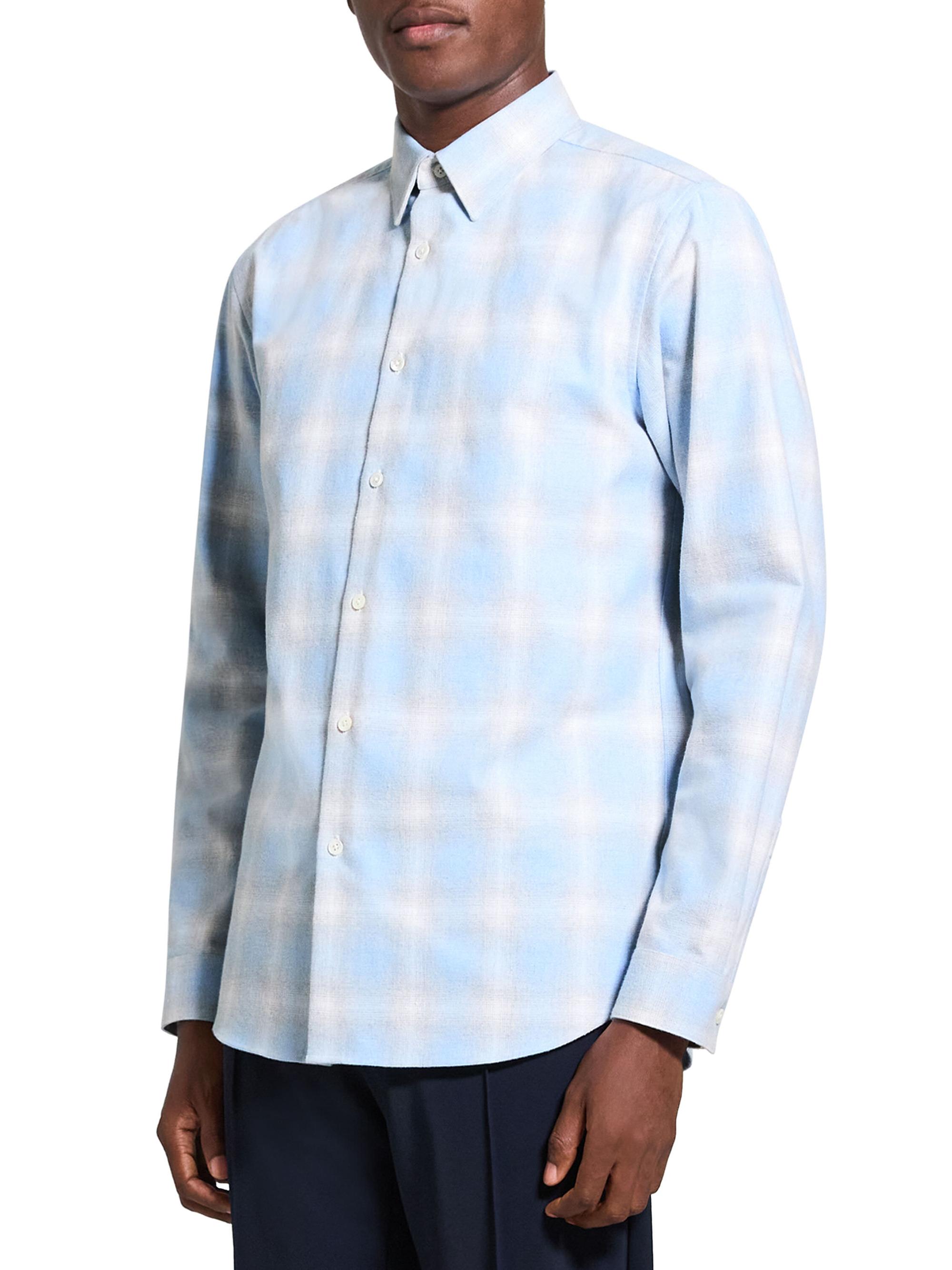 Theory メンズシャツ　Wool PL Flannel Irving T A Theory Irving Plaid Flannel Shirt | Saks Fifth Avenue