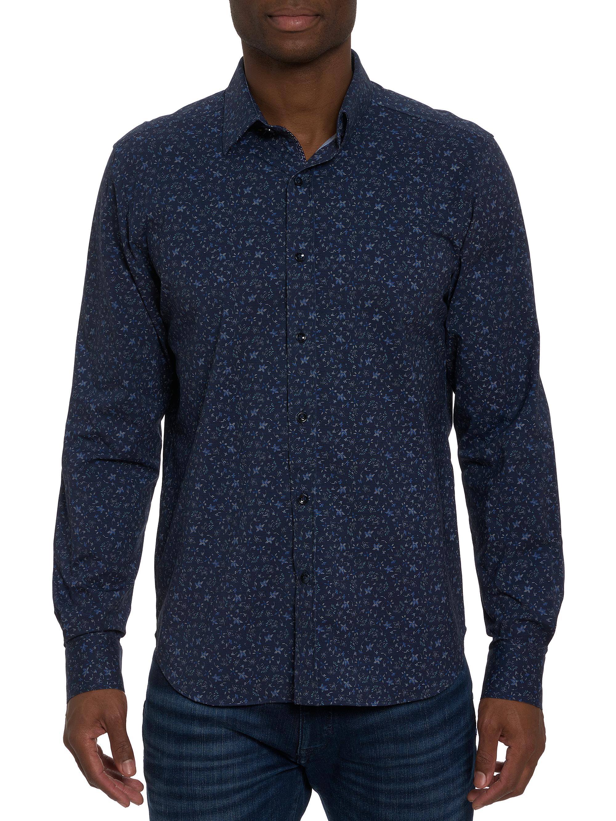 Robert Graham Men's Schneider Floral Button-Front Shirt - Navy