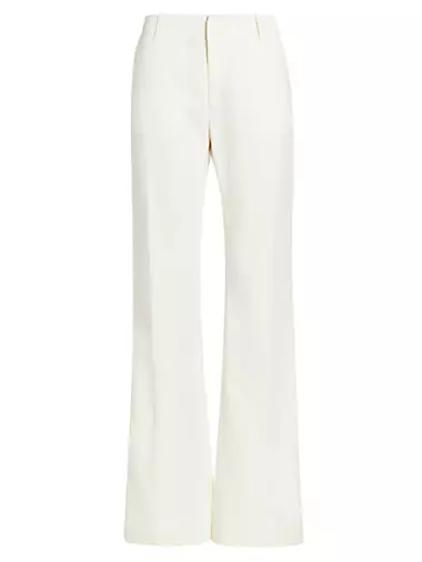 Belted Beige Flare Trousers Calca Abertura Flare - Brand Salinas