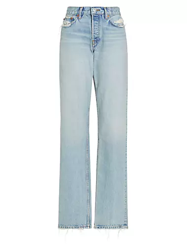 Isabelle Medium Wash Distressed Straight Leg Jeans FINAL SALE – Pink Lily