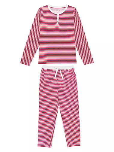 Sant + Abel Men's Red Braddock Stripe Cotton Classic Pajama Set