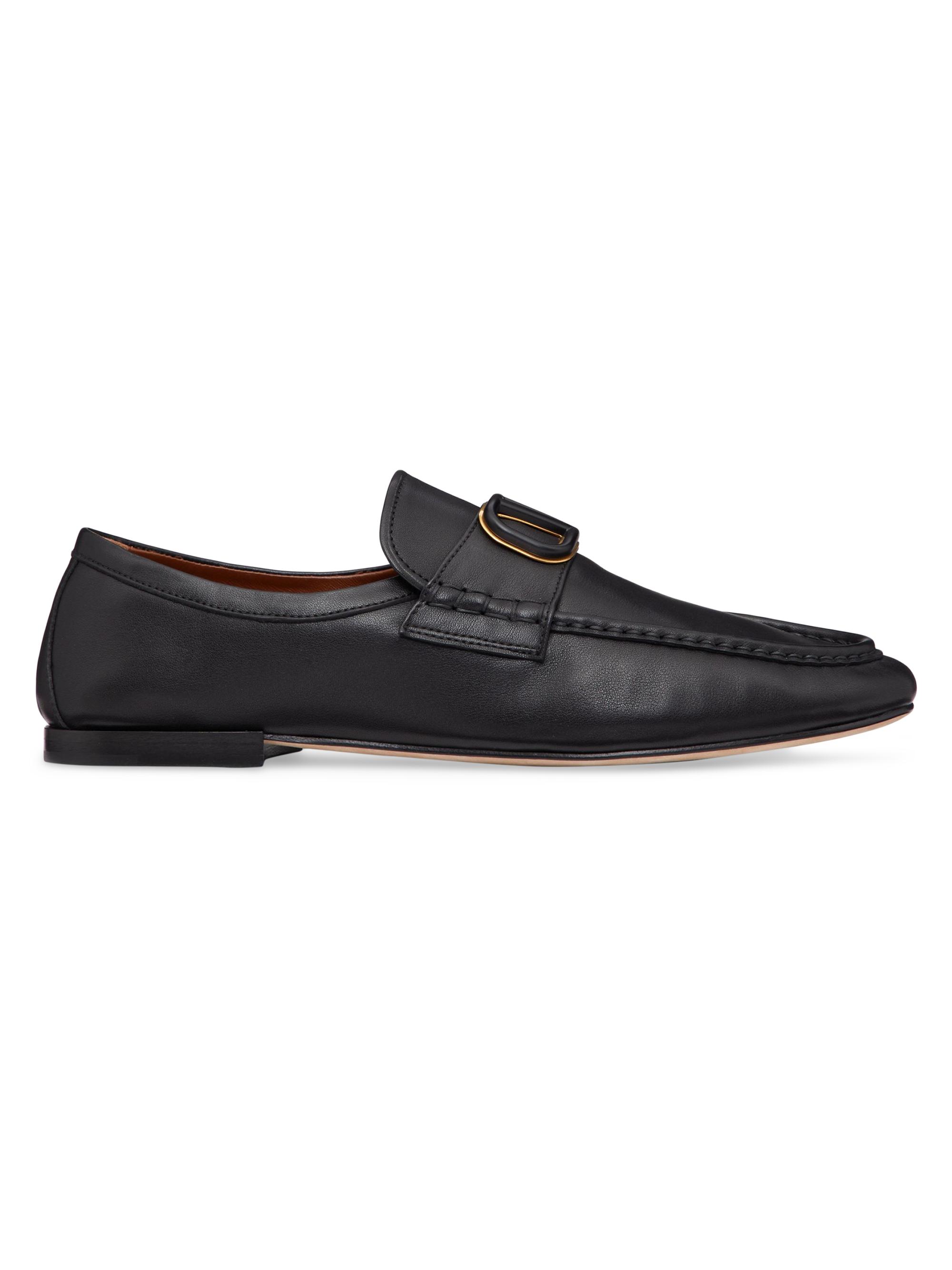 Valentino Garavani Men's VLogo Signature Calfskin Nappa Loafers - Black