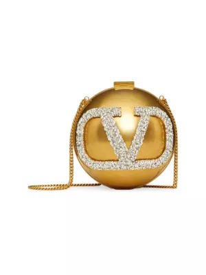 Valentino Garavani VLogo Signature metallic-effect slides - Gold