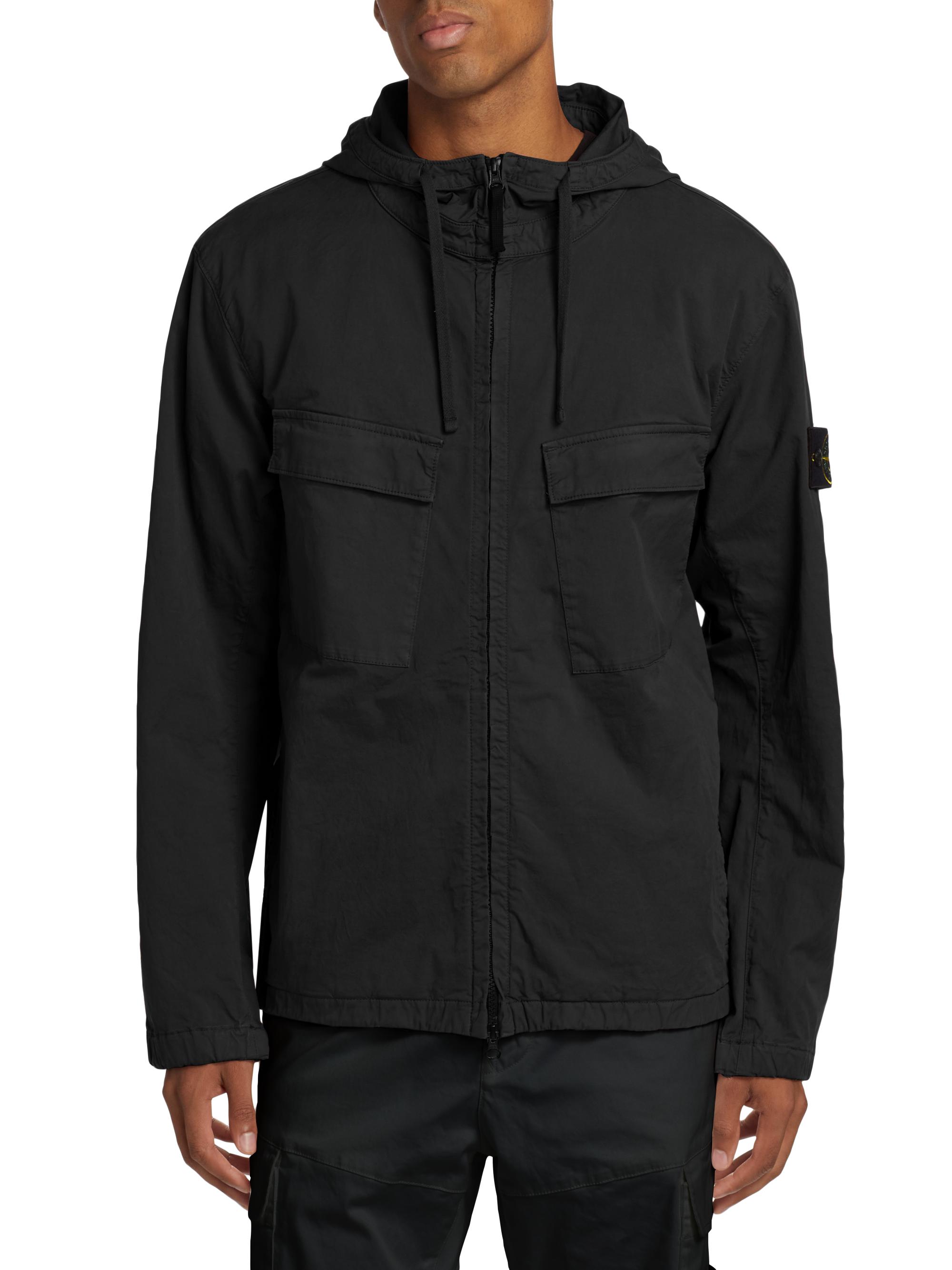 Stone Island Cotton-Blend Hooded Overshirt | Saks Fifth Avenue