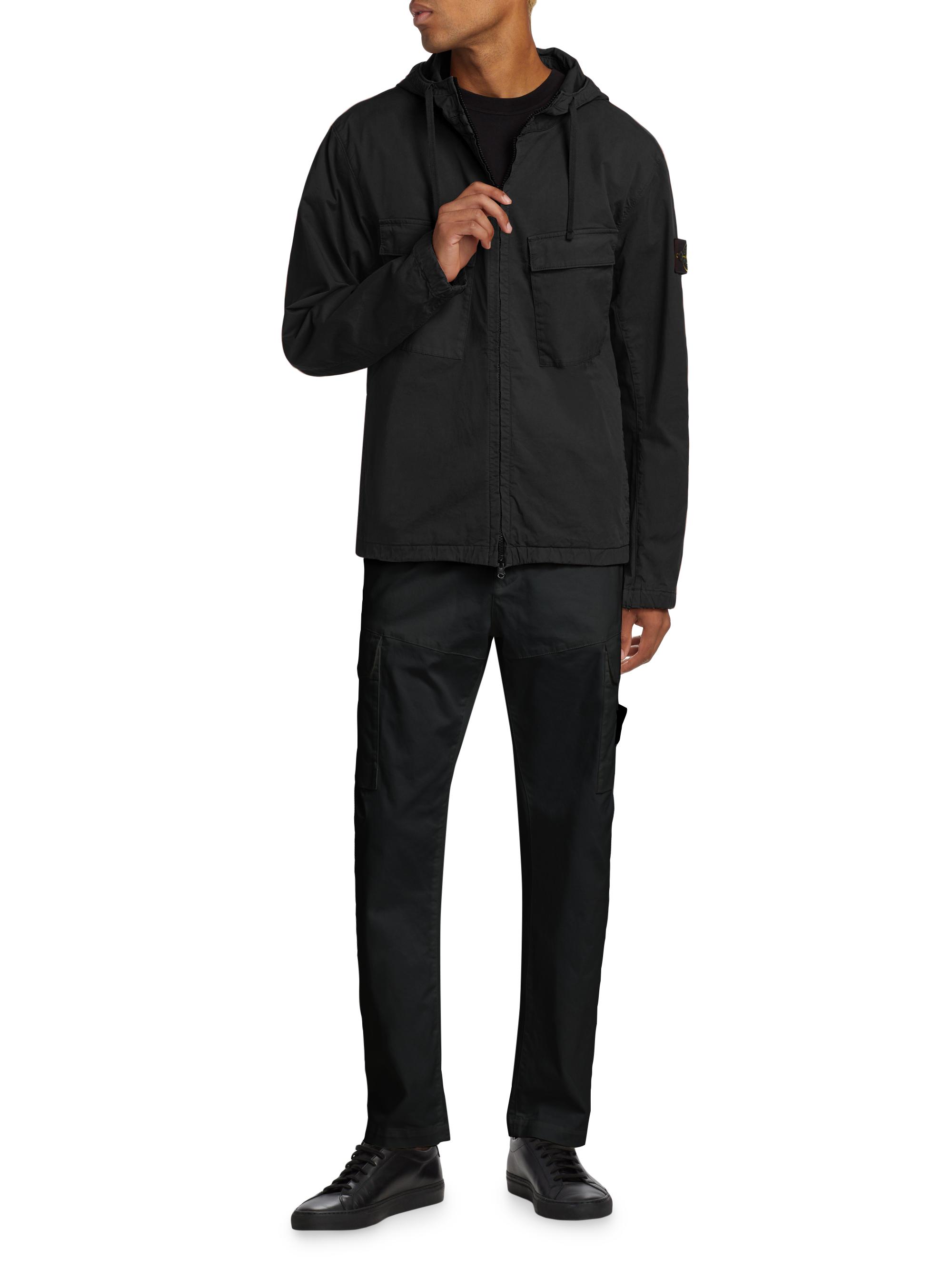 Stone Island Cotton-Blend Hooded Overshirt | Saks Fifth Avenue