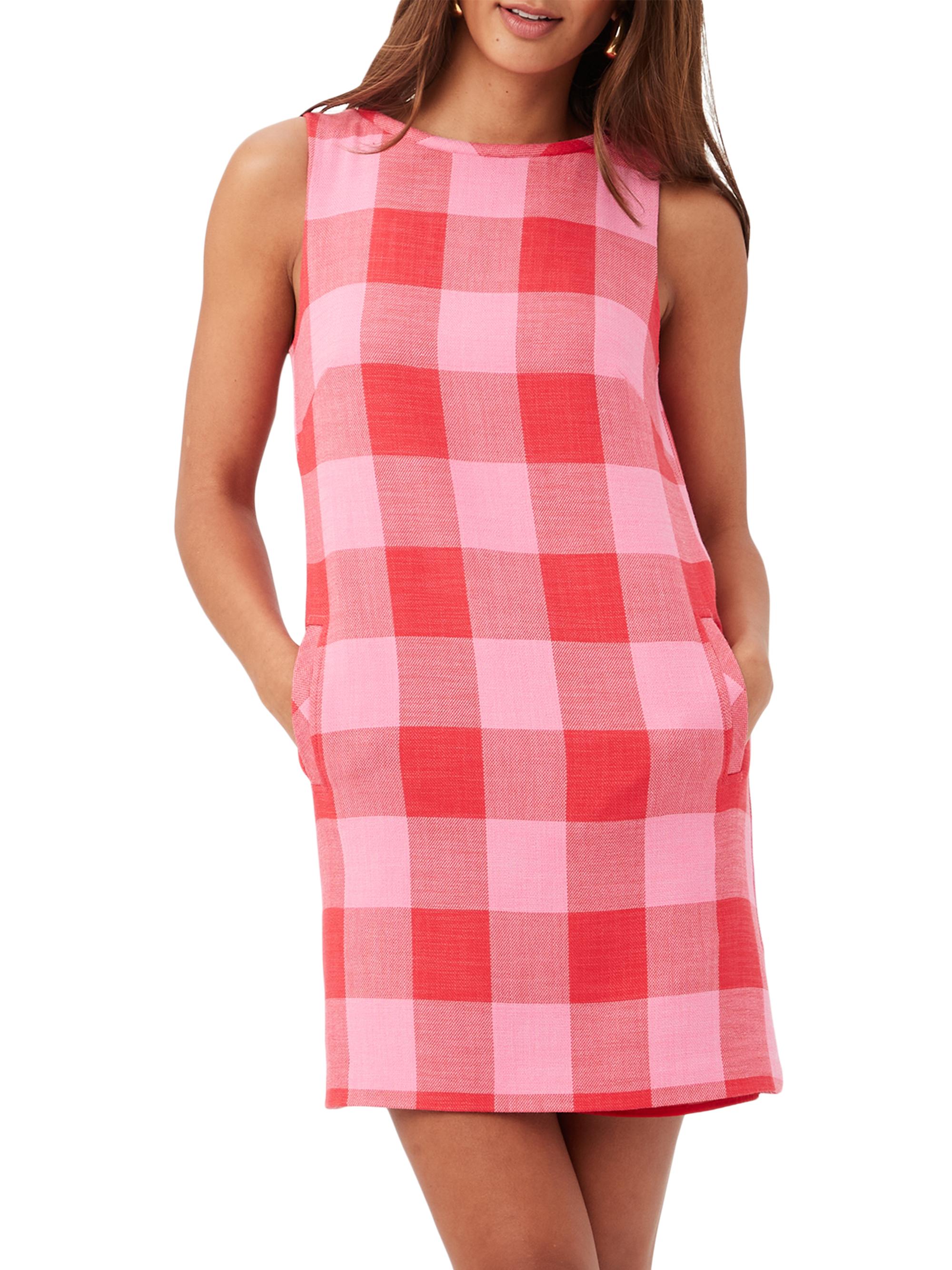 Trina Turk Women's Belle Check Shift Dress - Torch Desert Rose