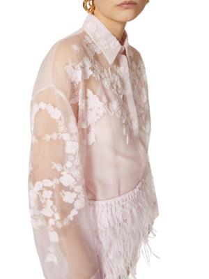 Embroidered Silk Organza Shirt