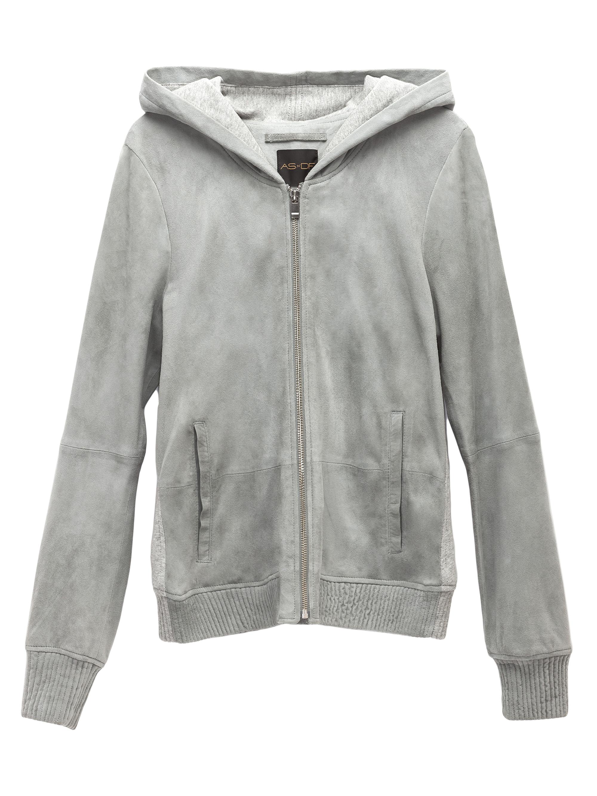AS by DF Women's Luxe Shrunken Suede Hoodie - Iron Gray