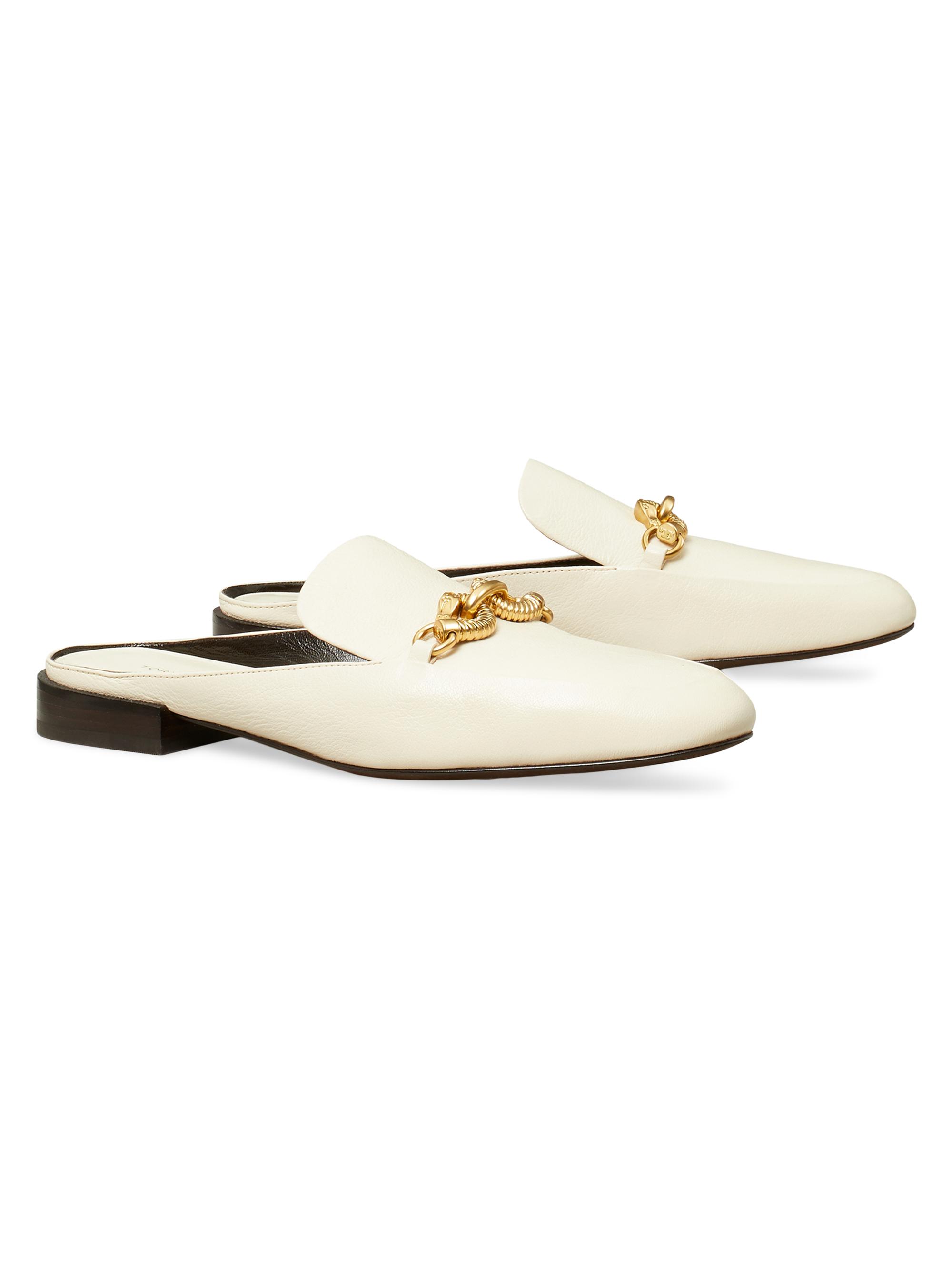 TORY BURCH ローファー　Jessa 本革　レザー　ゴールド　ホワイト Tory Burch Women's Jessa Loafer Flats | Bloomingdale's