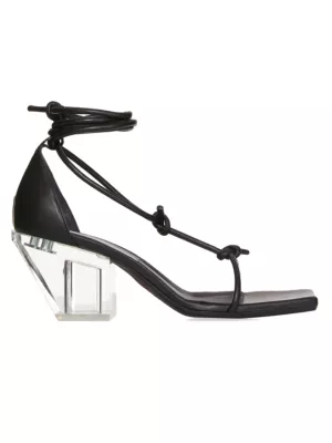 Shop Rick Owens Sliver 50MM Leather Ankle-Wrap Sandals | Saks Fifth Avenue