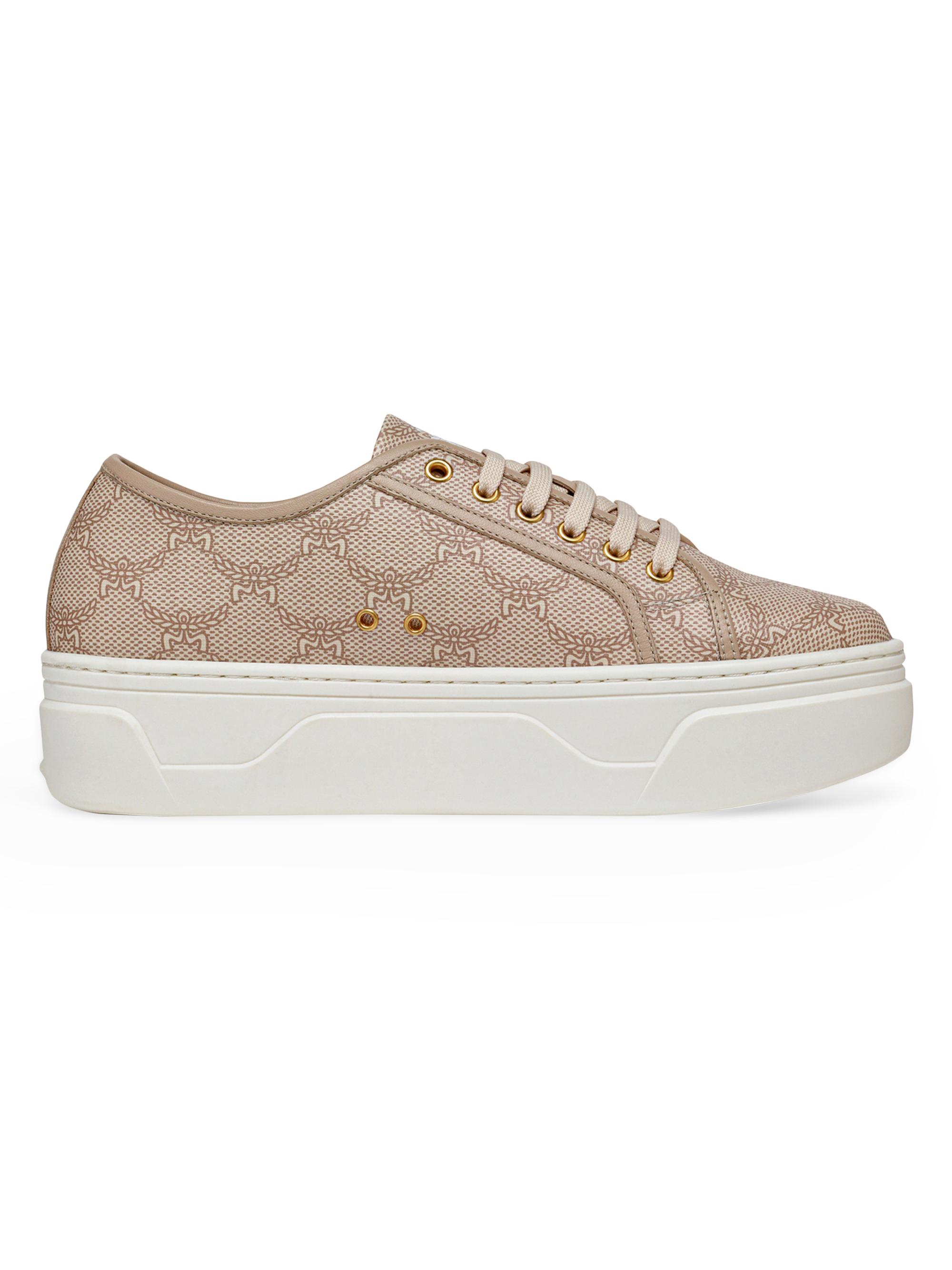 MCM Women's Skyward Canvas Platform Sneakers - Oatmeal
