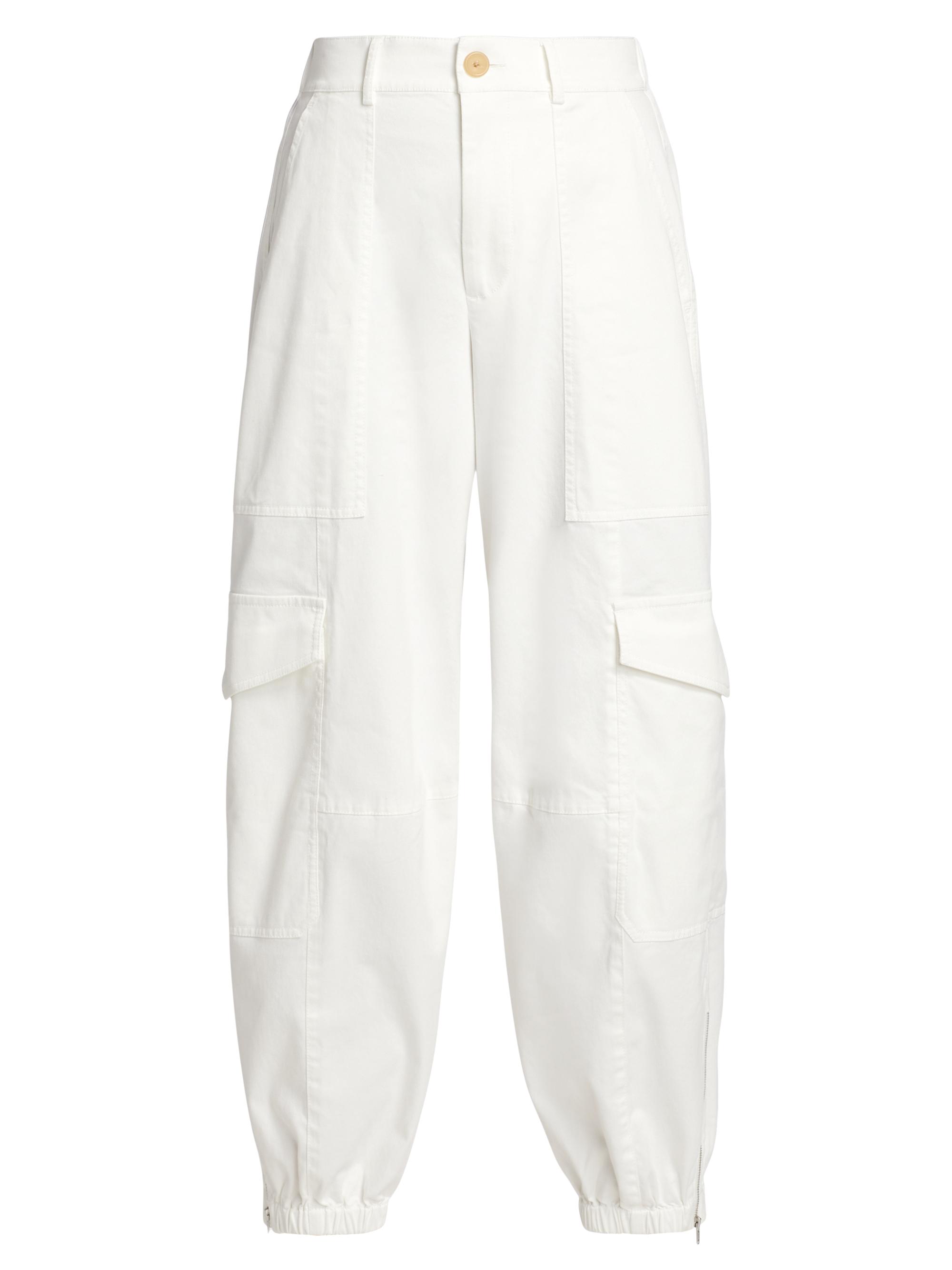 ATM Anthony Thomas Melillo Women's Washed Cotton Twill Cargo Pants - Chalk