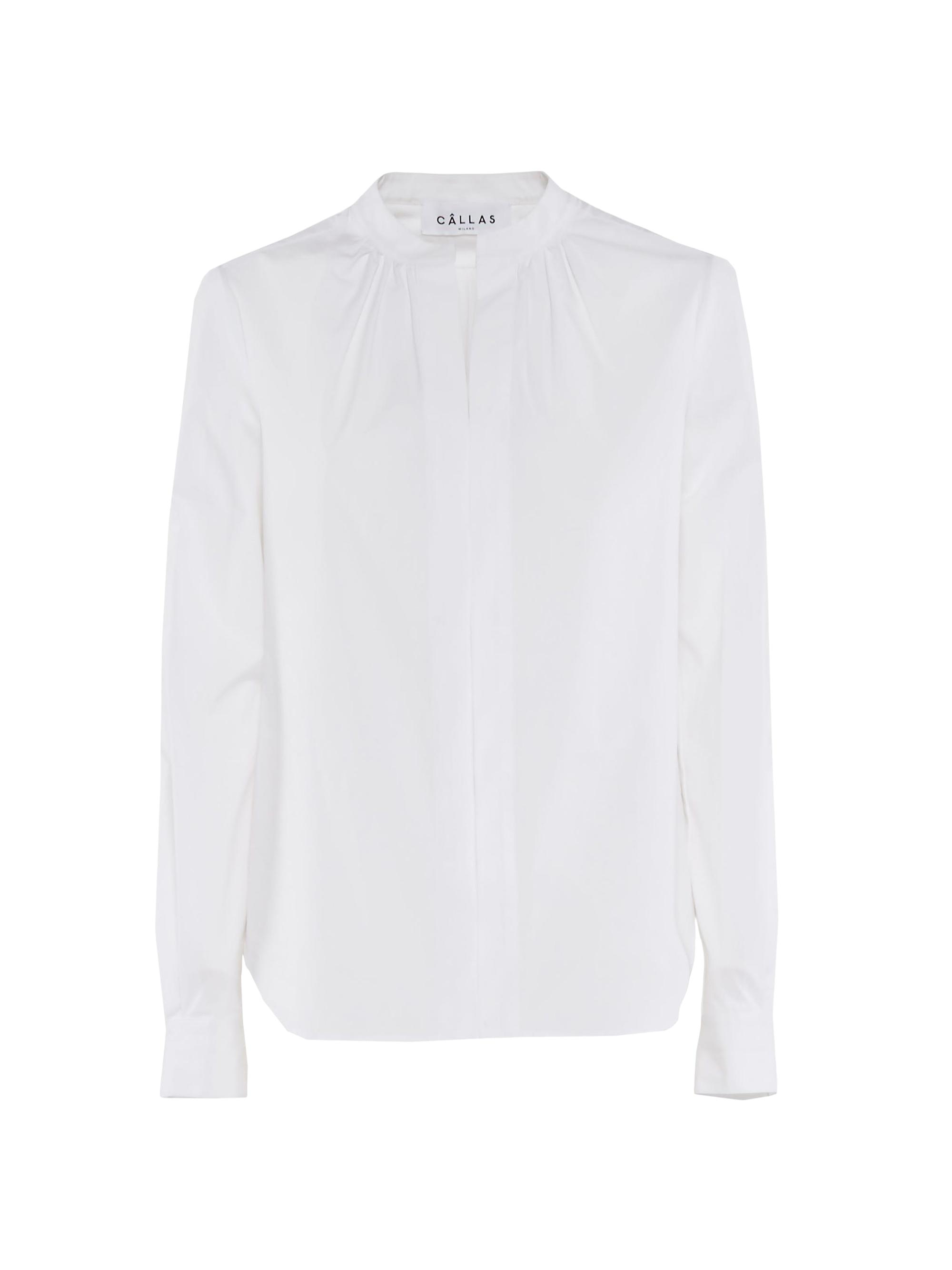 Callas Milano Women's Olympia Long Sleeve Poplin Top - White