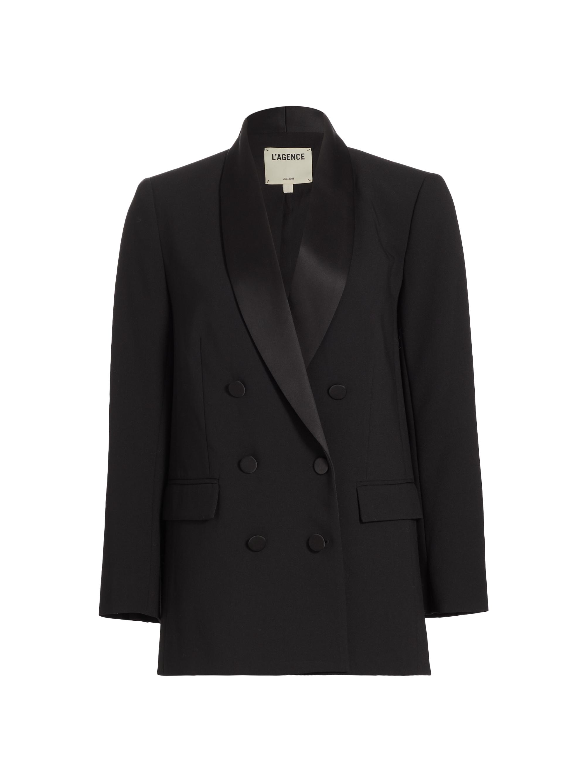 L'AGENCE Jayda Tweed Double-Breasted Blazer | Saks Fifth Avenue