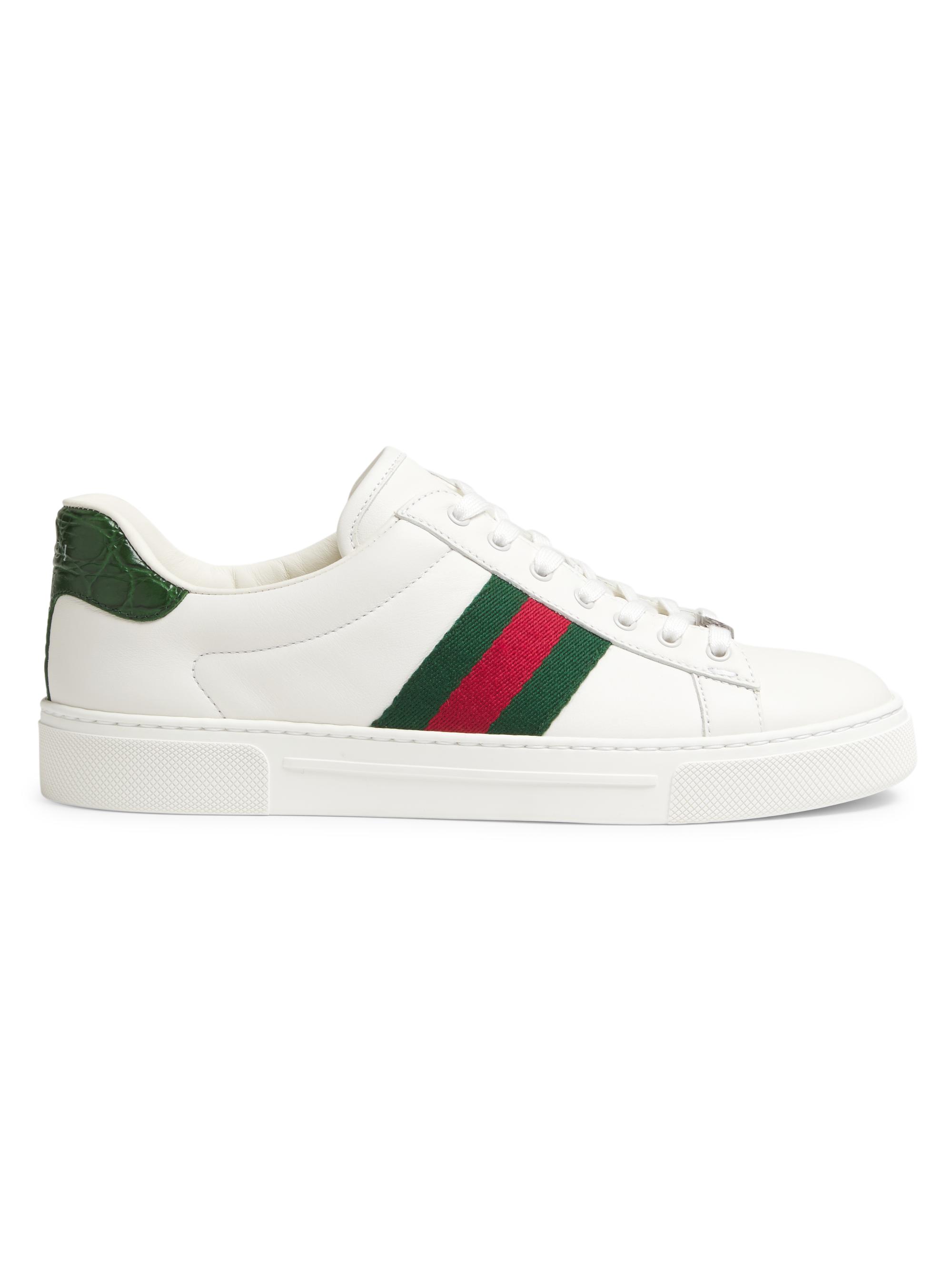 ✨美品✨ GUCCI Bamboo Driving Shoes EU37.5 Gucci Ace Leather Low-Top Sneakers | Saks Fifth Avenue