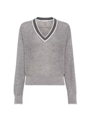 Sweater BRUNELLO CUCINELLI Woman color Grey