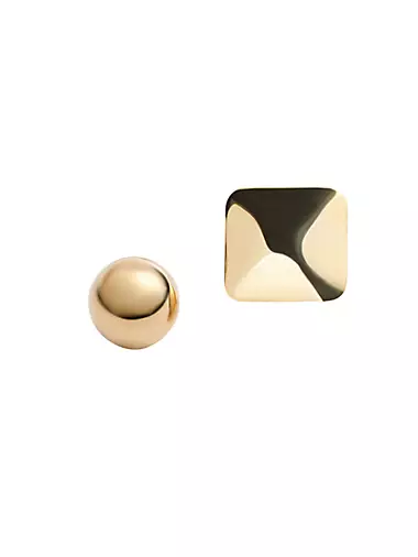 Round Square Post Earrings