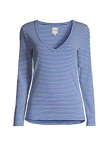 NIC+ZOE Women's Petite Crescent Crinkle Shirt, Blue Multi at  Women's  Clothing store