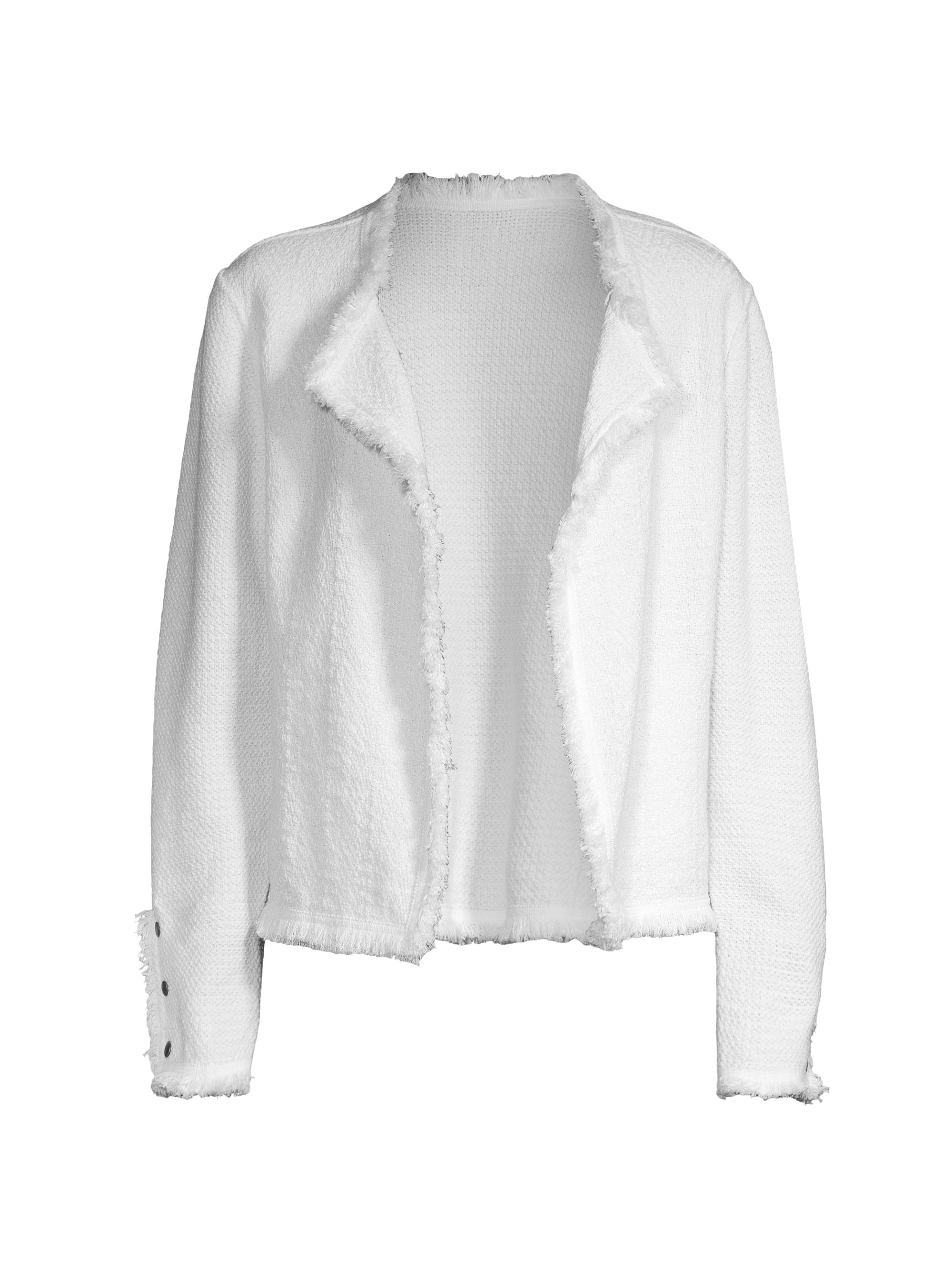 NIC+ZOE Women's Fringe Mix Jacket - Paper White