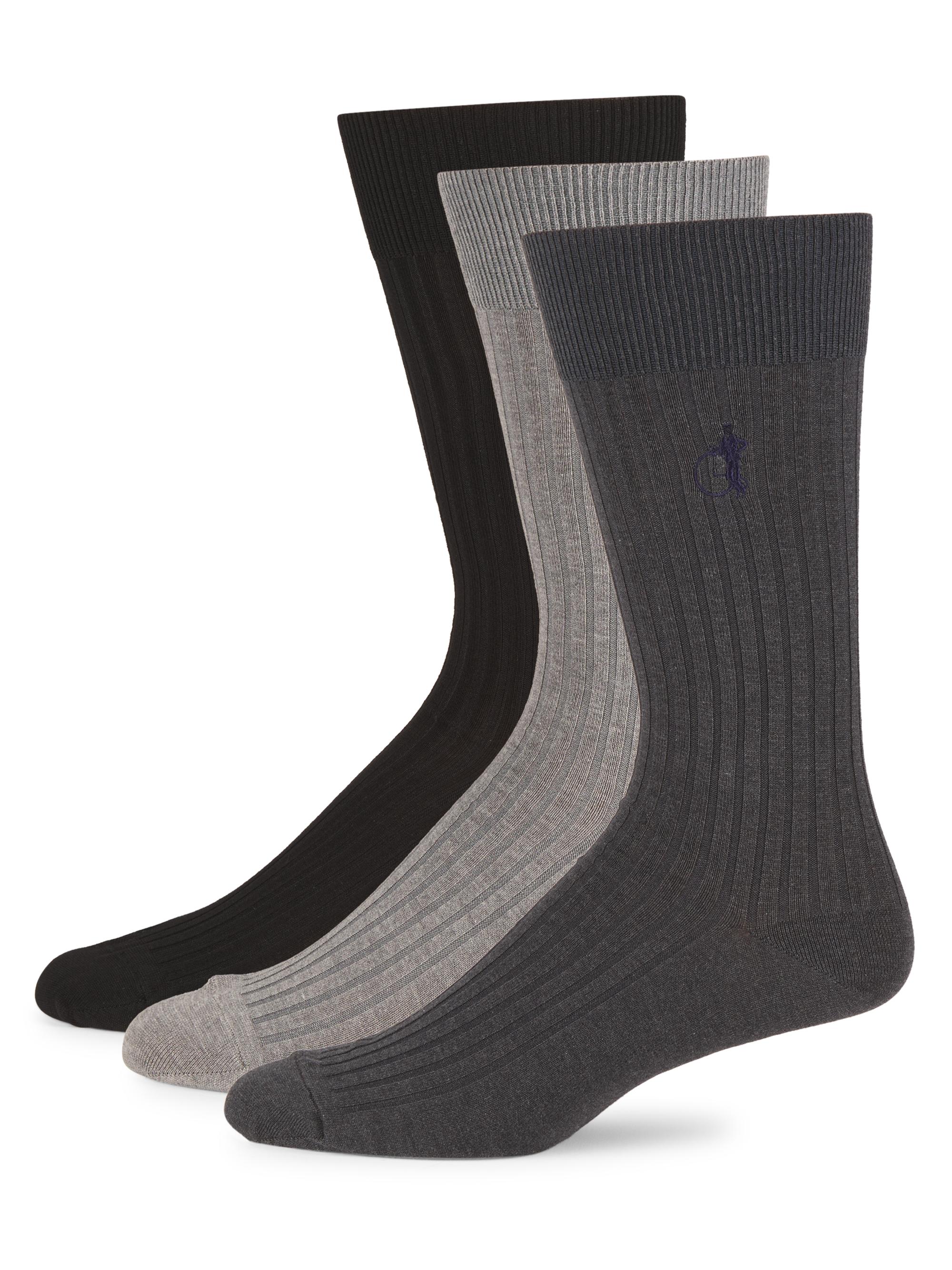 London Sock Company Men's Simply Sartorial 3-Pack Rib-Knit Sock Gift Box