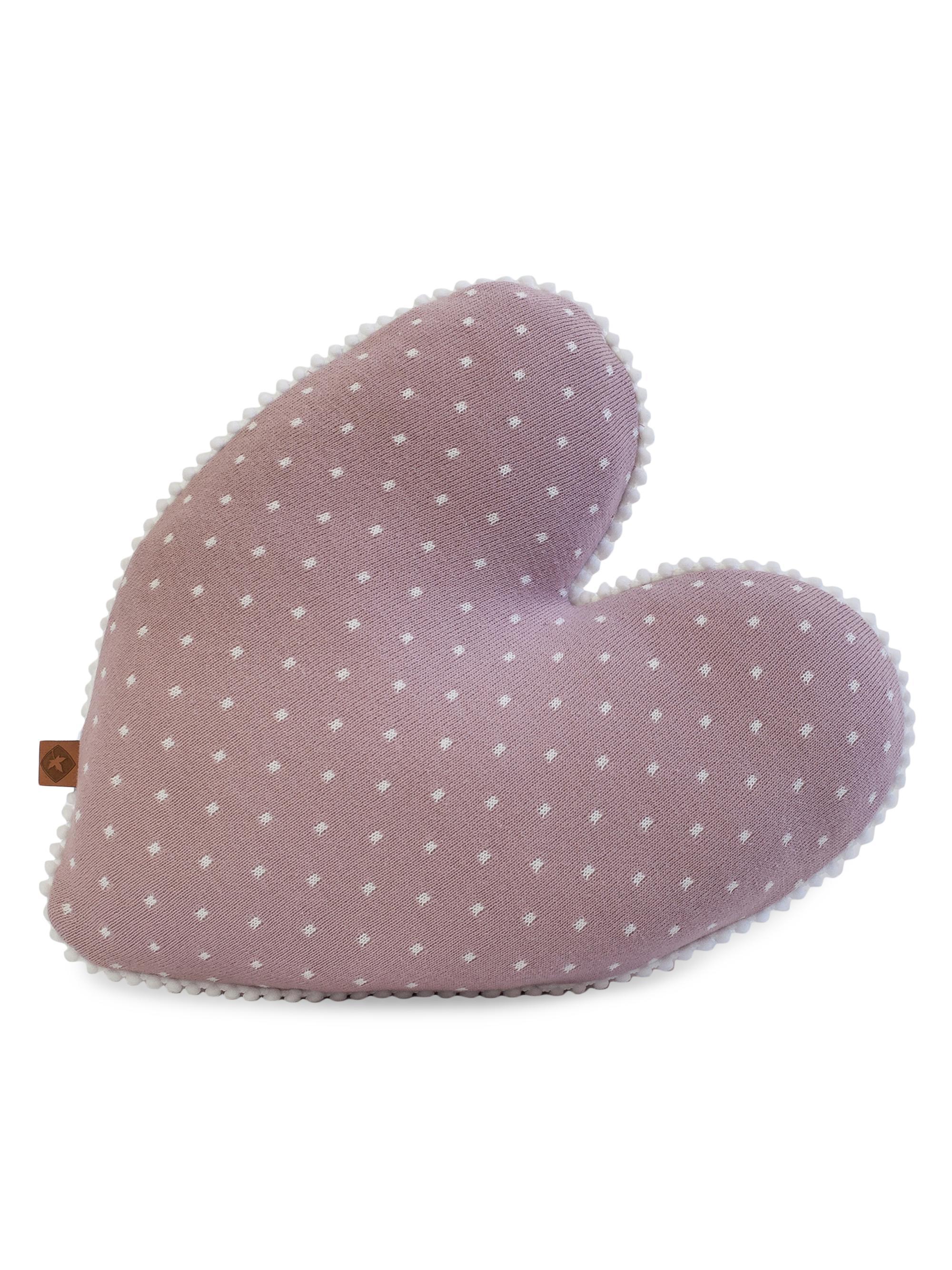Rian Tricot Heart Soft Pillow Cushion - Rose