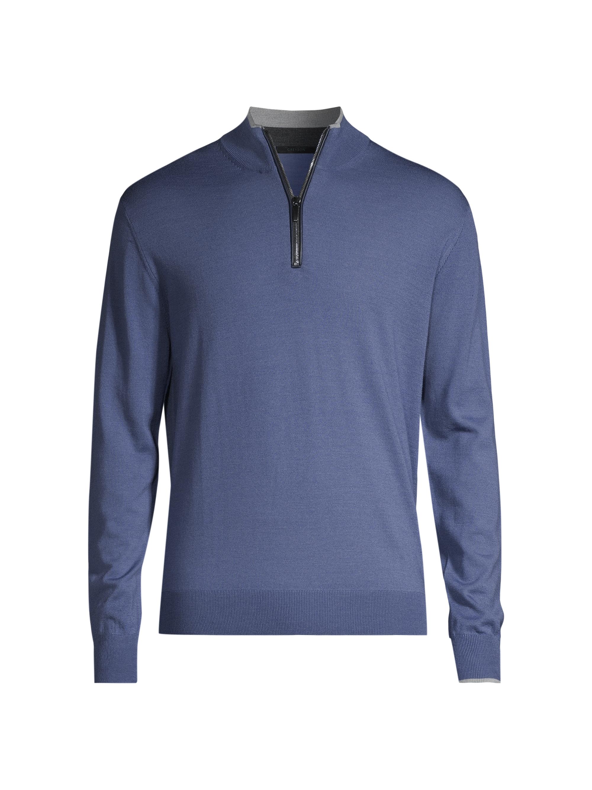 Greyson Men's Sebonack Lightweight Merino Wool Quarter-Zip - Falcon