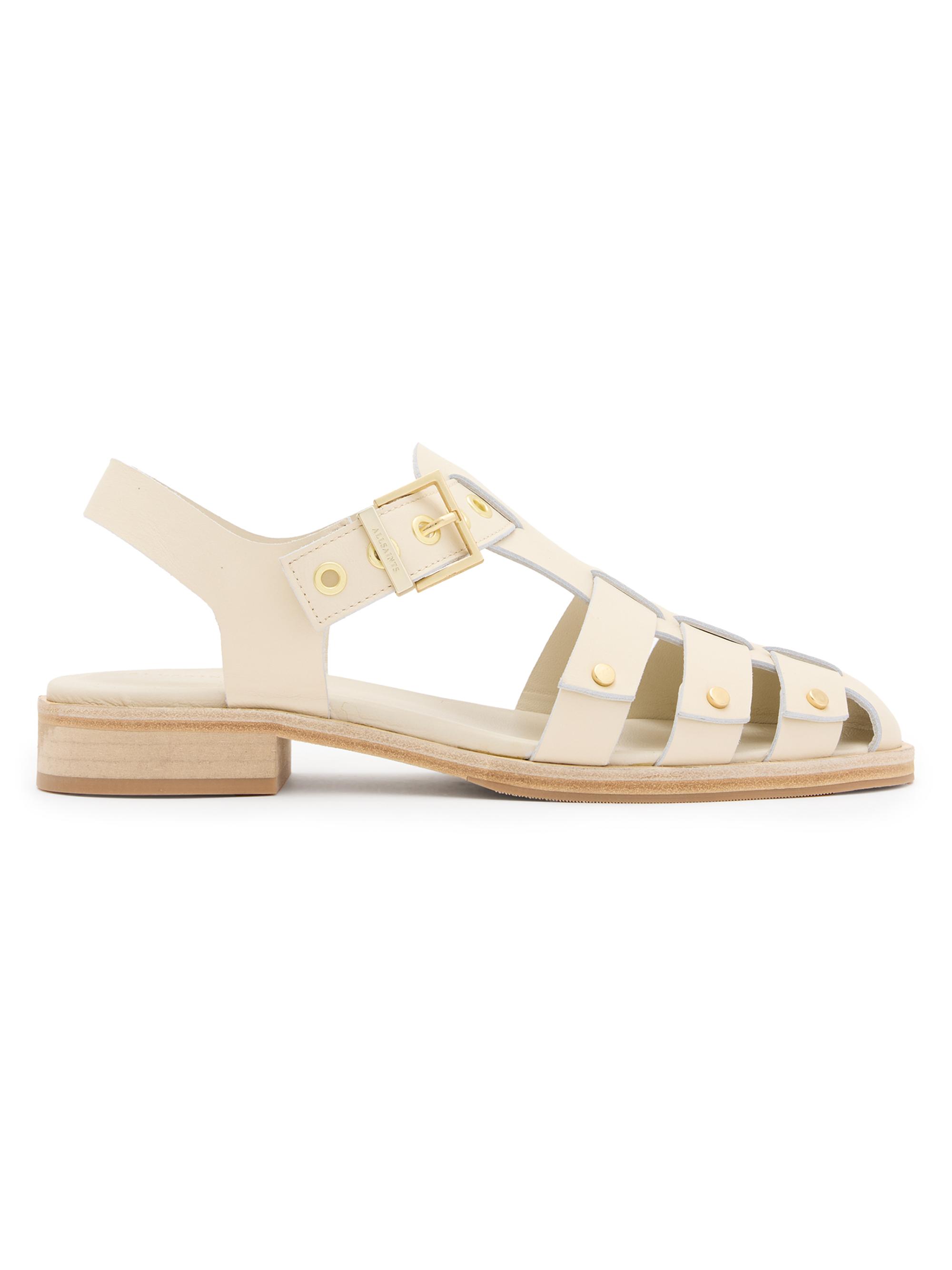 AllSaints Women's Nelly 30MM Studded Leather Sandals - Parchment White