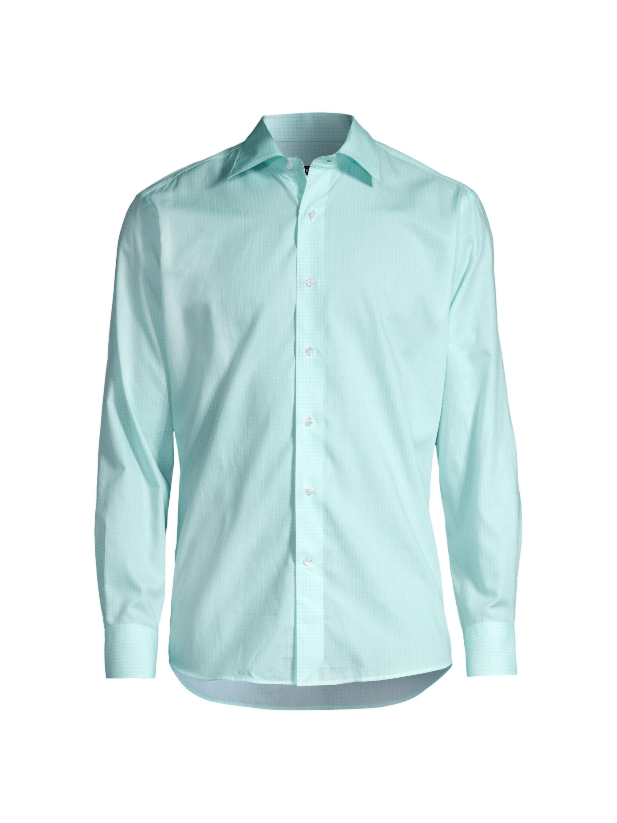 Peter Millar Men's Crown Crafted Renato Cotton Sport Shirt - Iced Aqua