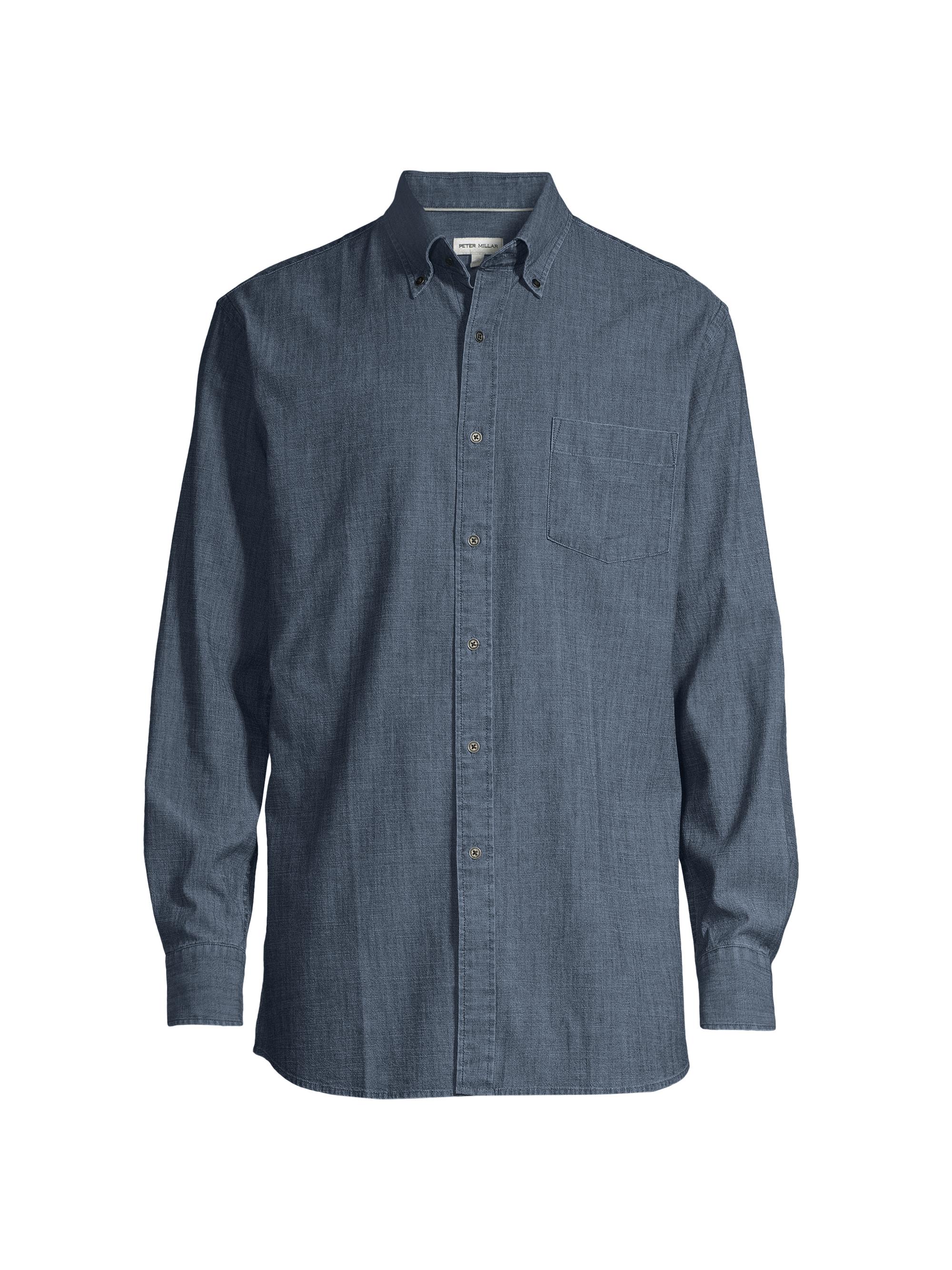Peter Millar Men's Crown Tamworth Chambray Sport Shirt - Indigo