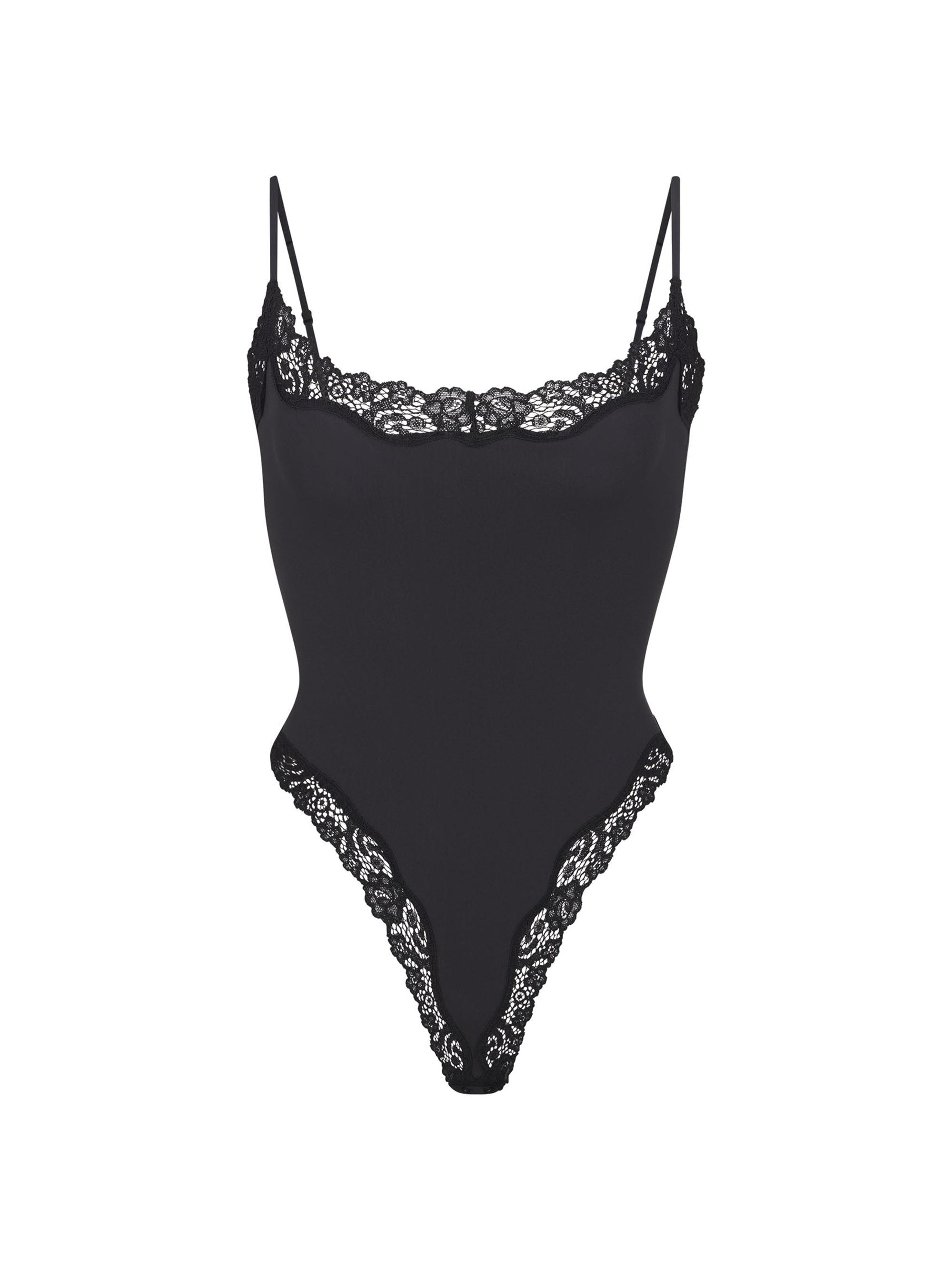 SKIMS Women's Fits Everybody Lace Cami Bodysuit - Onyx