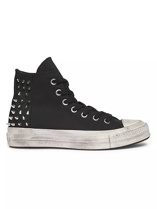 Converse - Chrome Queen Studded High-Top Sneakers