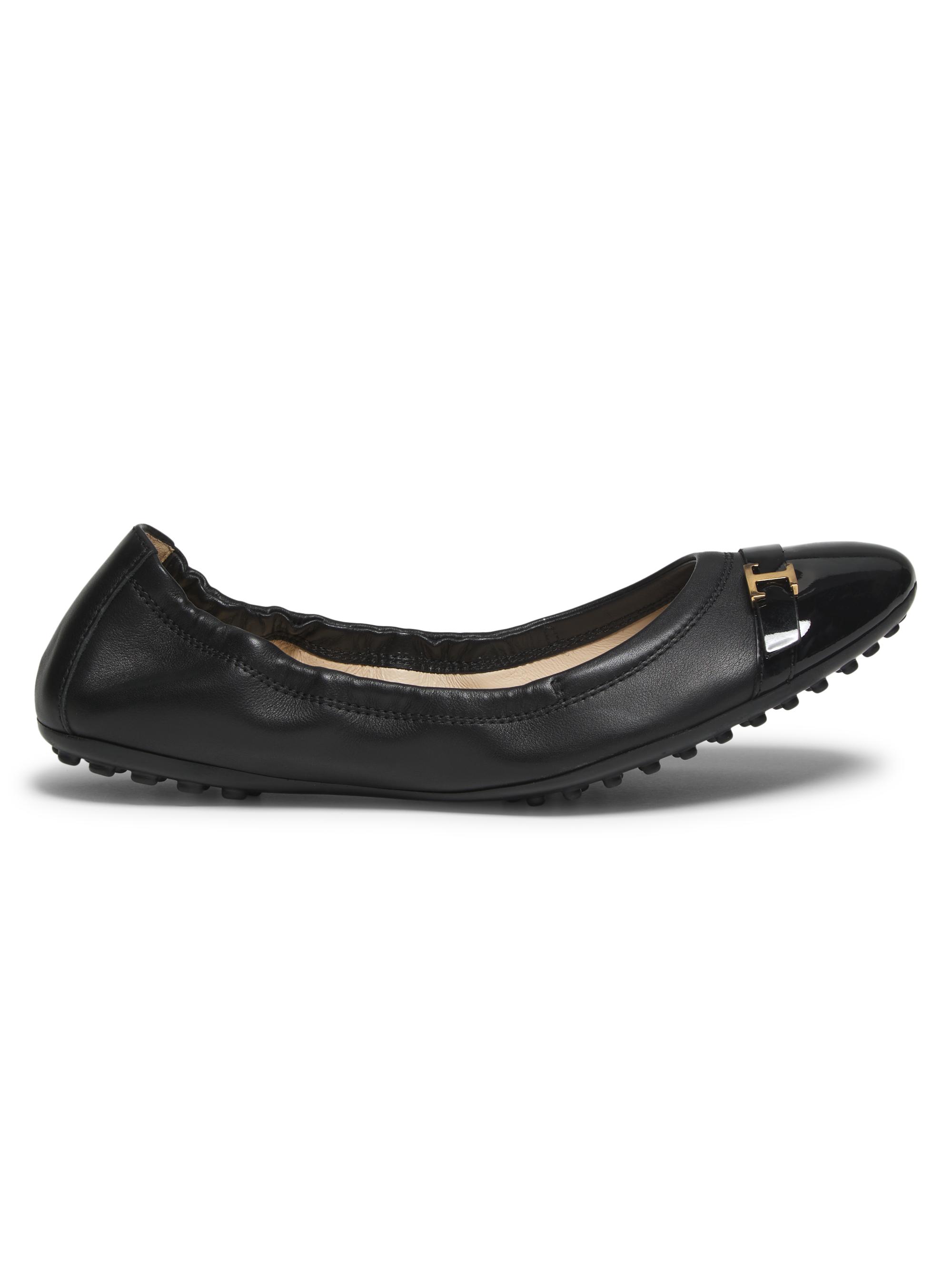 Tod's Women's Dee Cinturino Leather Ballerina Flats - Nero