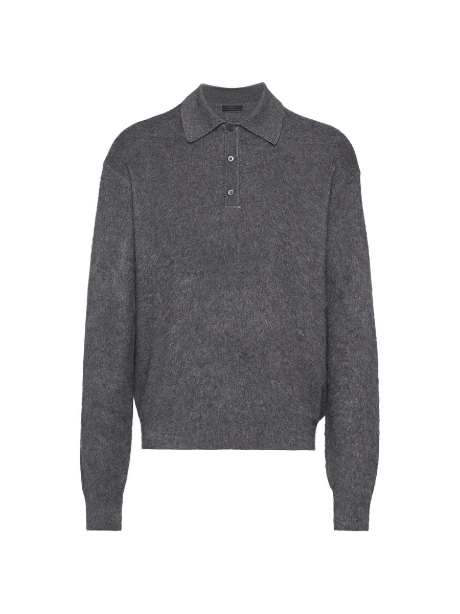 Tシャツ・カットソー PRADA SS25 Prada Cashmere Polo (UMB938SOOO 16EM F0008) Prada Cashmere Polo Shirt | Saks Fifth Avenue