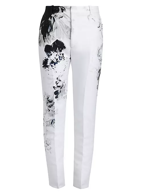 Alexander McQueen - Floral Cotton Suit Pants