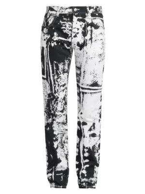 Alexander McQueen abstract-print leggings - Black