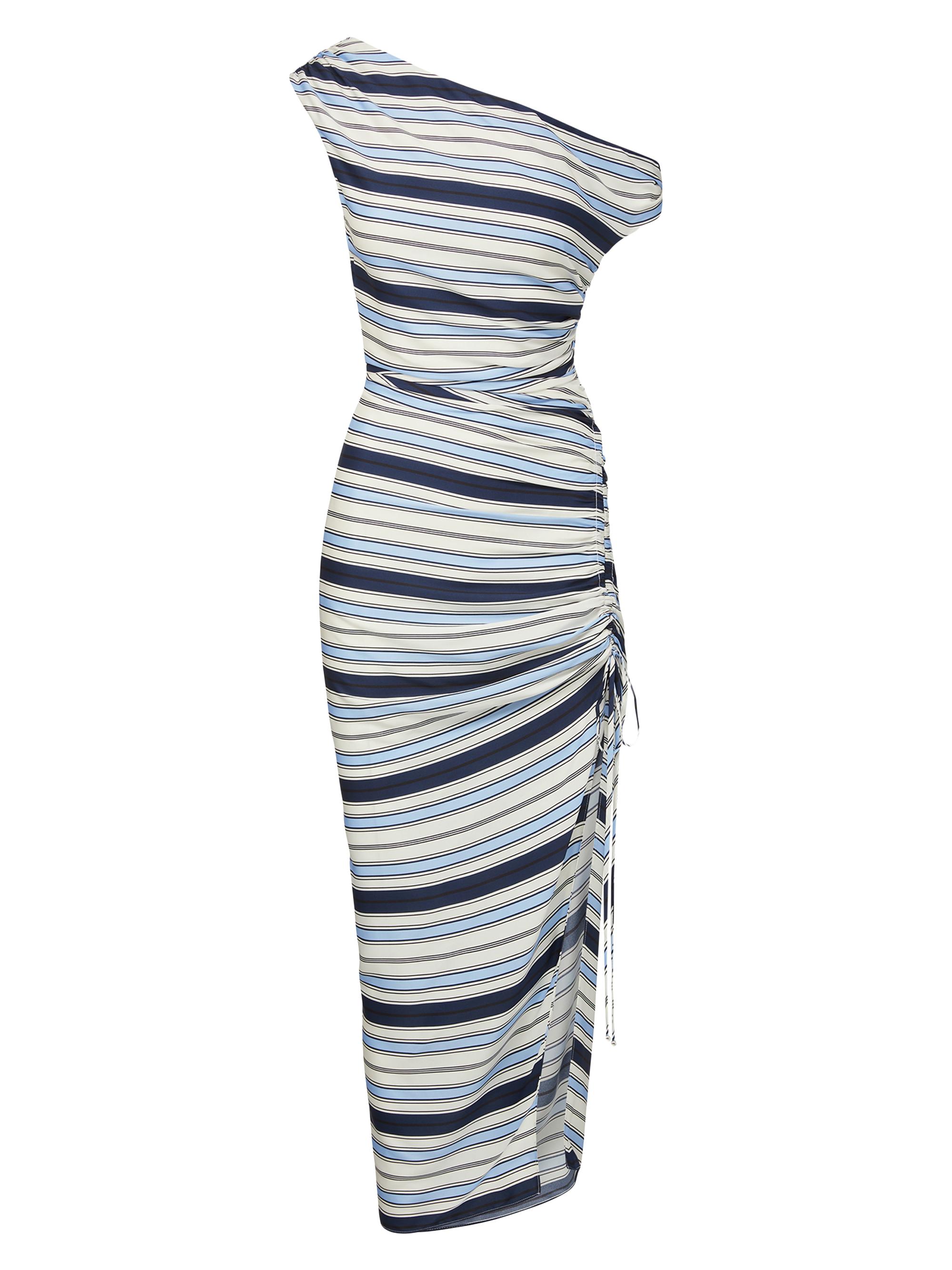 Veronica Beard Women's Kadie Striped Silk-Blend Dress - Stripe Off White Black