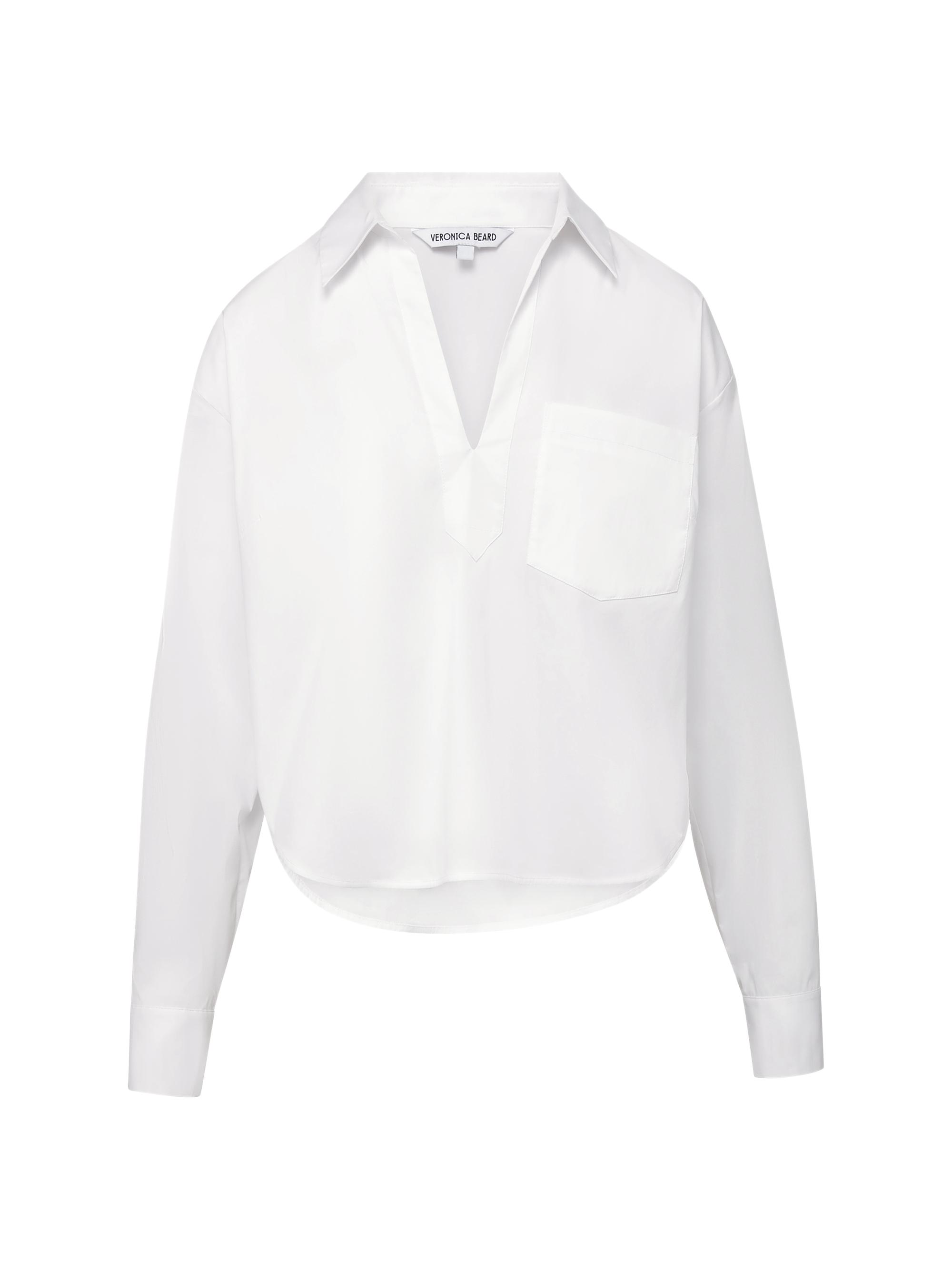 Veronica Beard Women's Khai Cotton Poplin Top - White