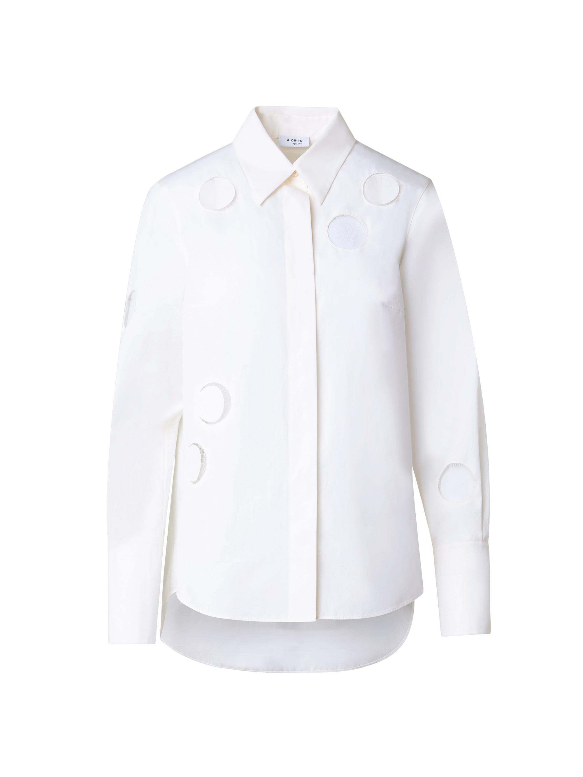 Akris punto Women's Dot Cut-Out Cotton Blouse - Cream