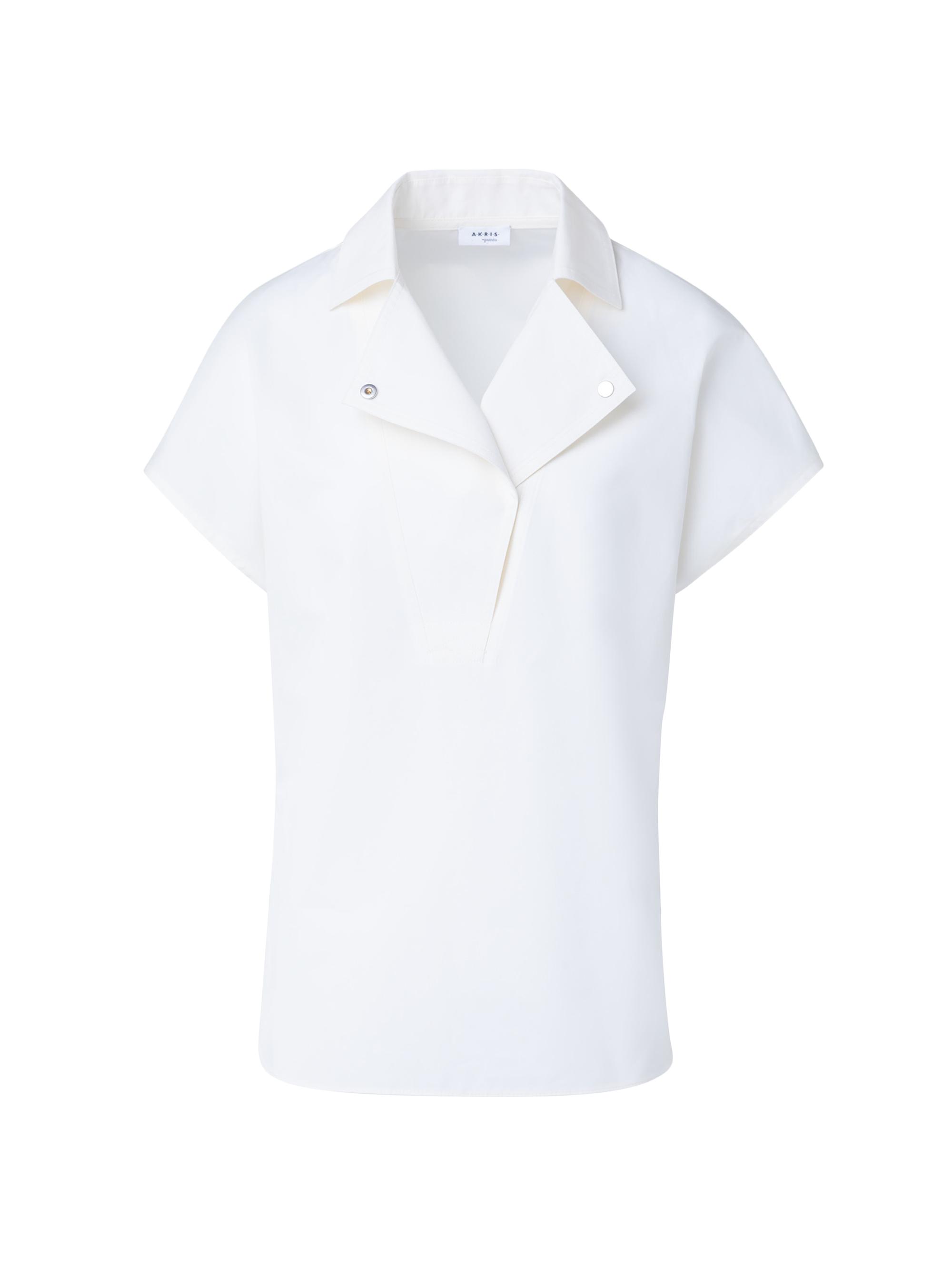 Akris punto Women's Biker Collar Cotton Blouse - Cream