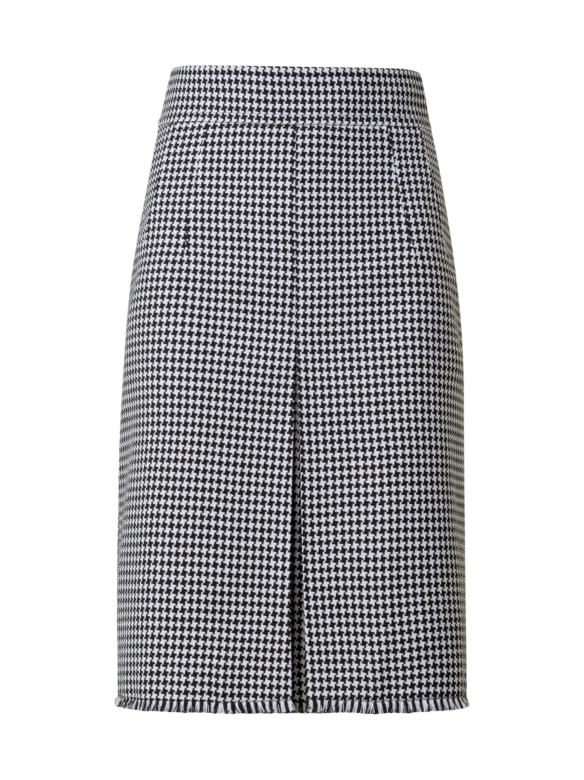 Akris punto Women's Houndstooth Wool-Blend A-Line Skirt - Black Cream