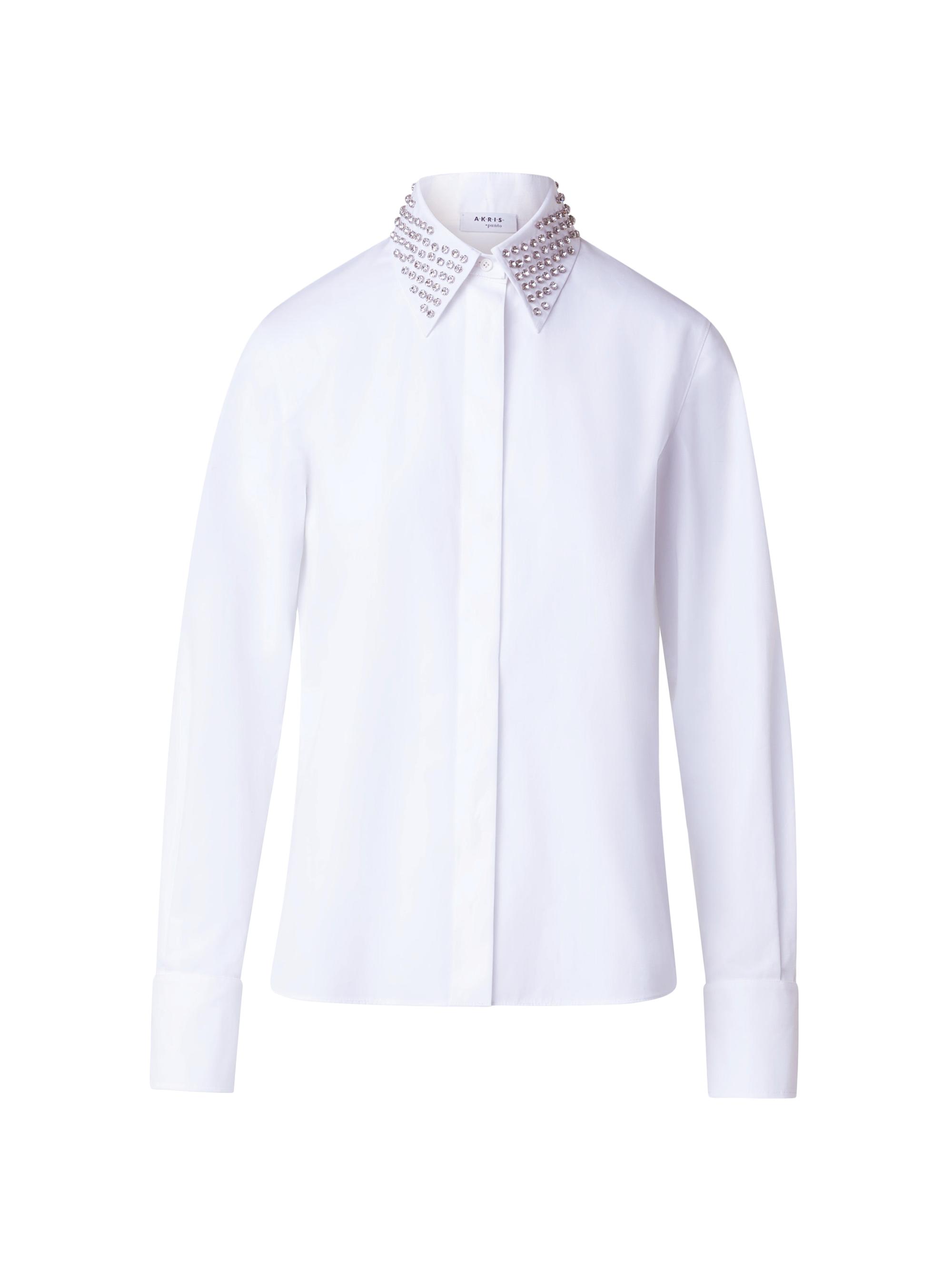 Akris punto Women's Embellished Collar Cotton Shirt - Cream