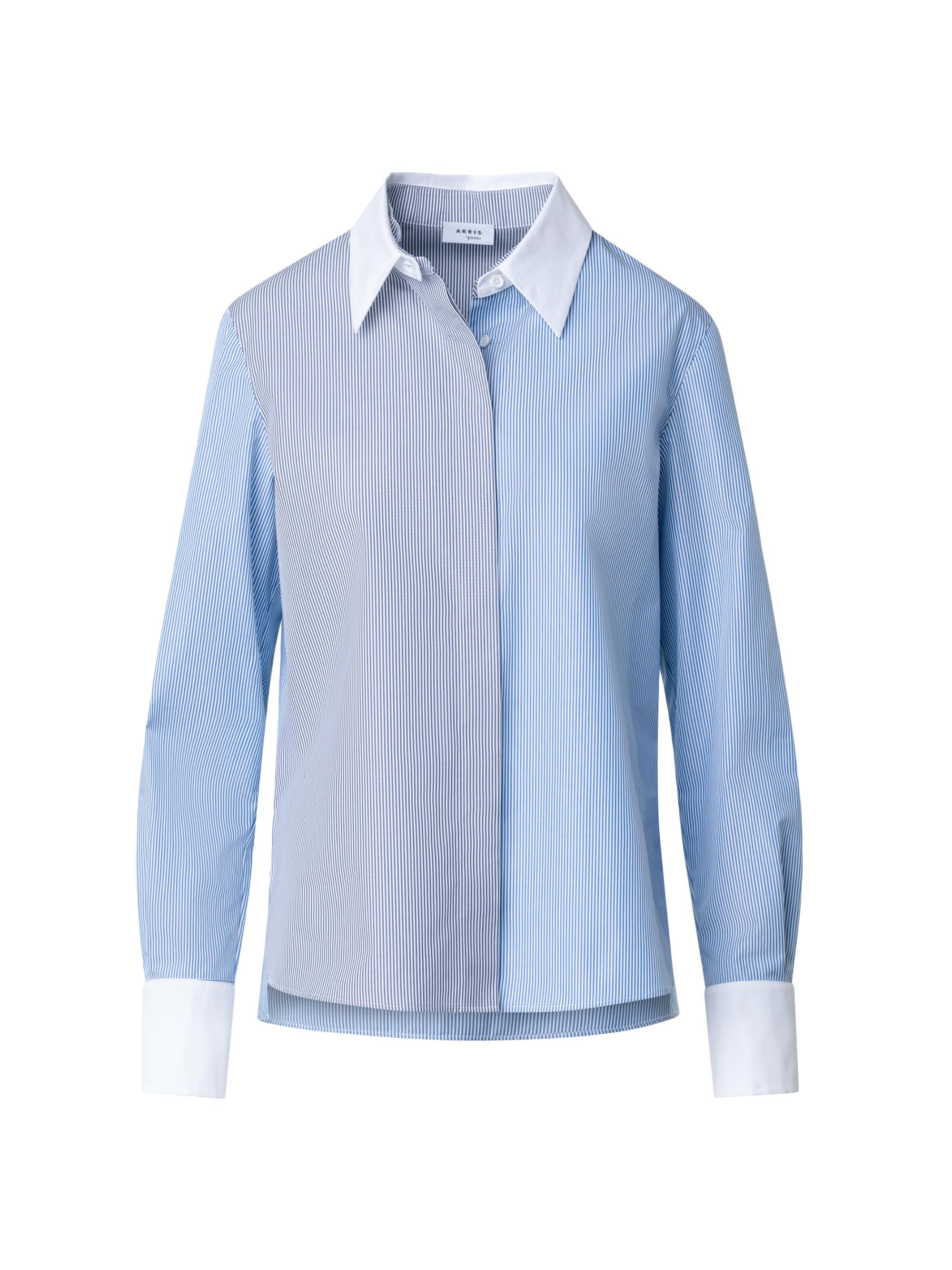 Akris punto Women's Parasol Stripe Cotton Shirt - Ink Sapphire Cream