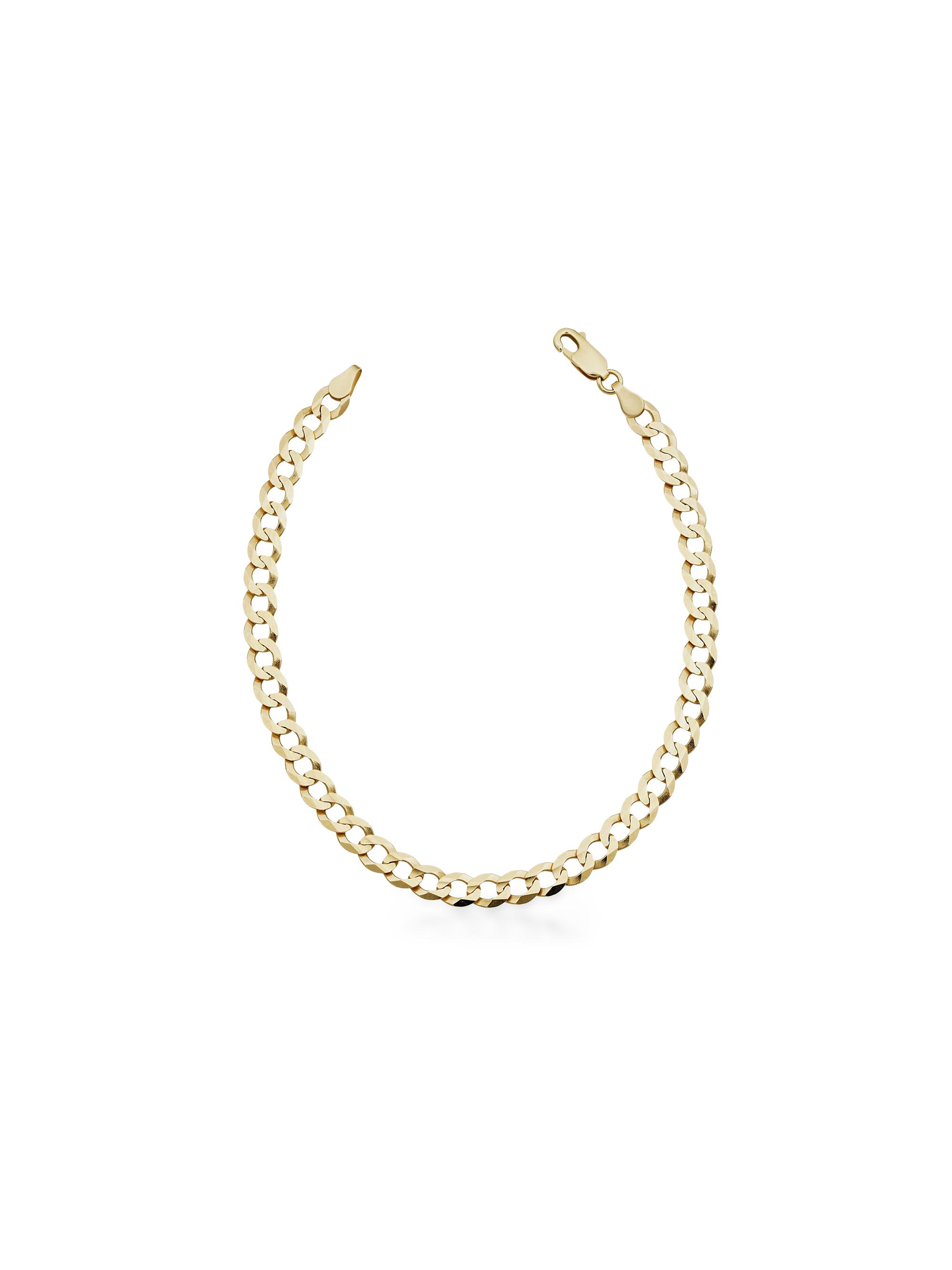 Oradina Men's 14K Yellow Solid Gold Carmine Curb Bold Bracelet - Yellow Gold