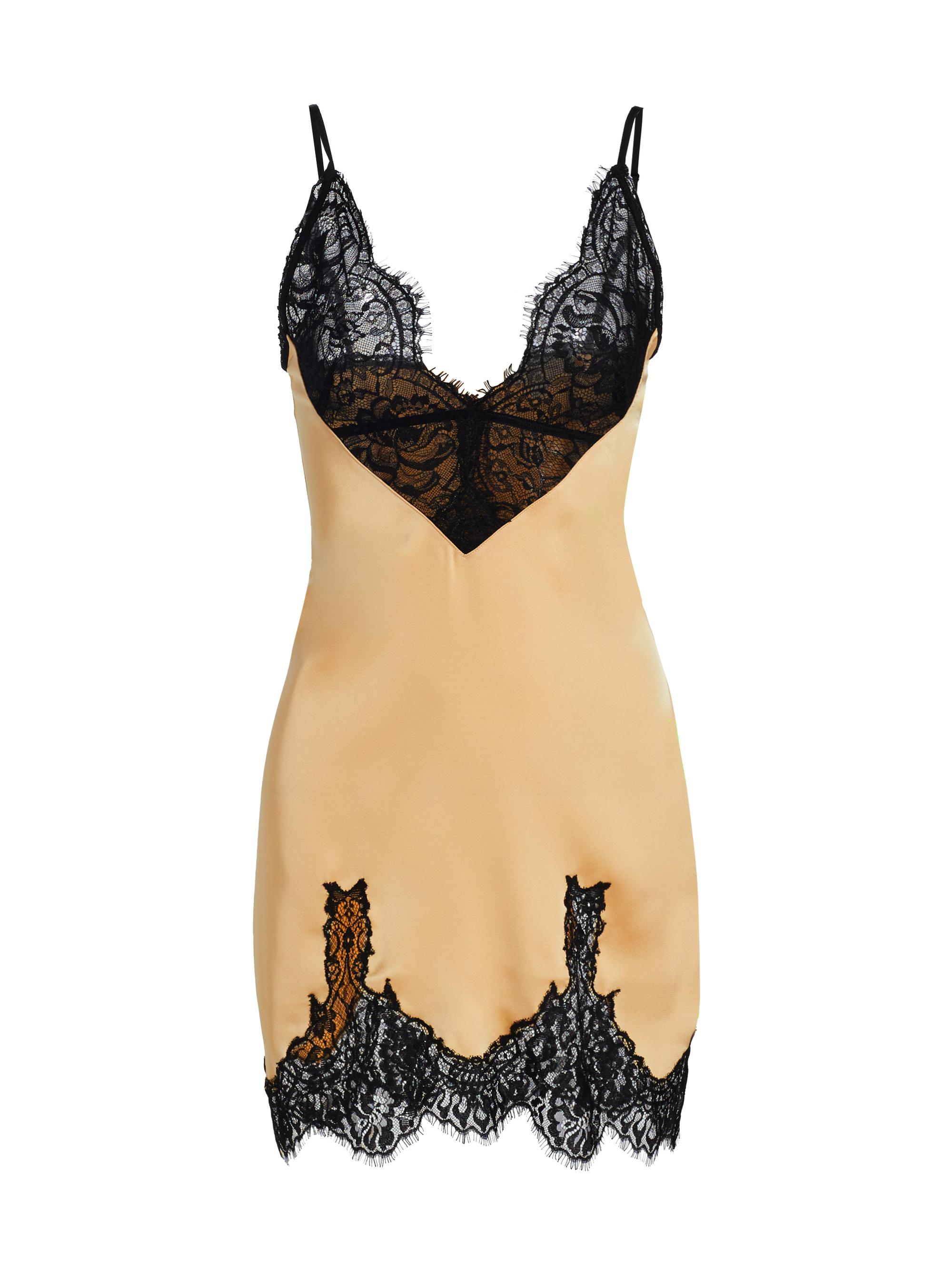 Ronny Kobo Women's Ayesha Lace & Satin Slipdress - Buttercream Black