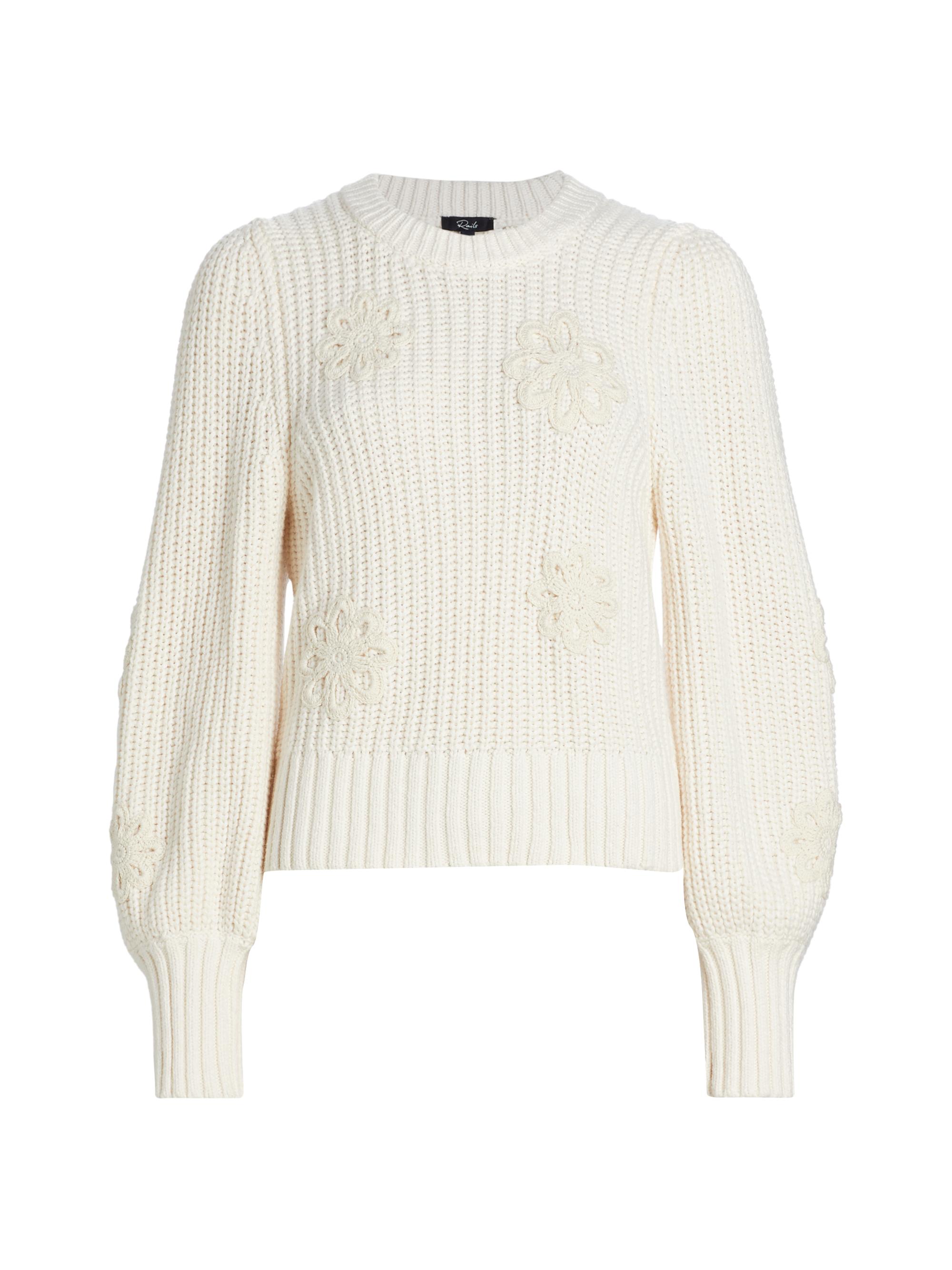 Rails Women's Romy Knit Cotton-Blend Sweater -  Crochet Daisies